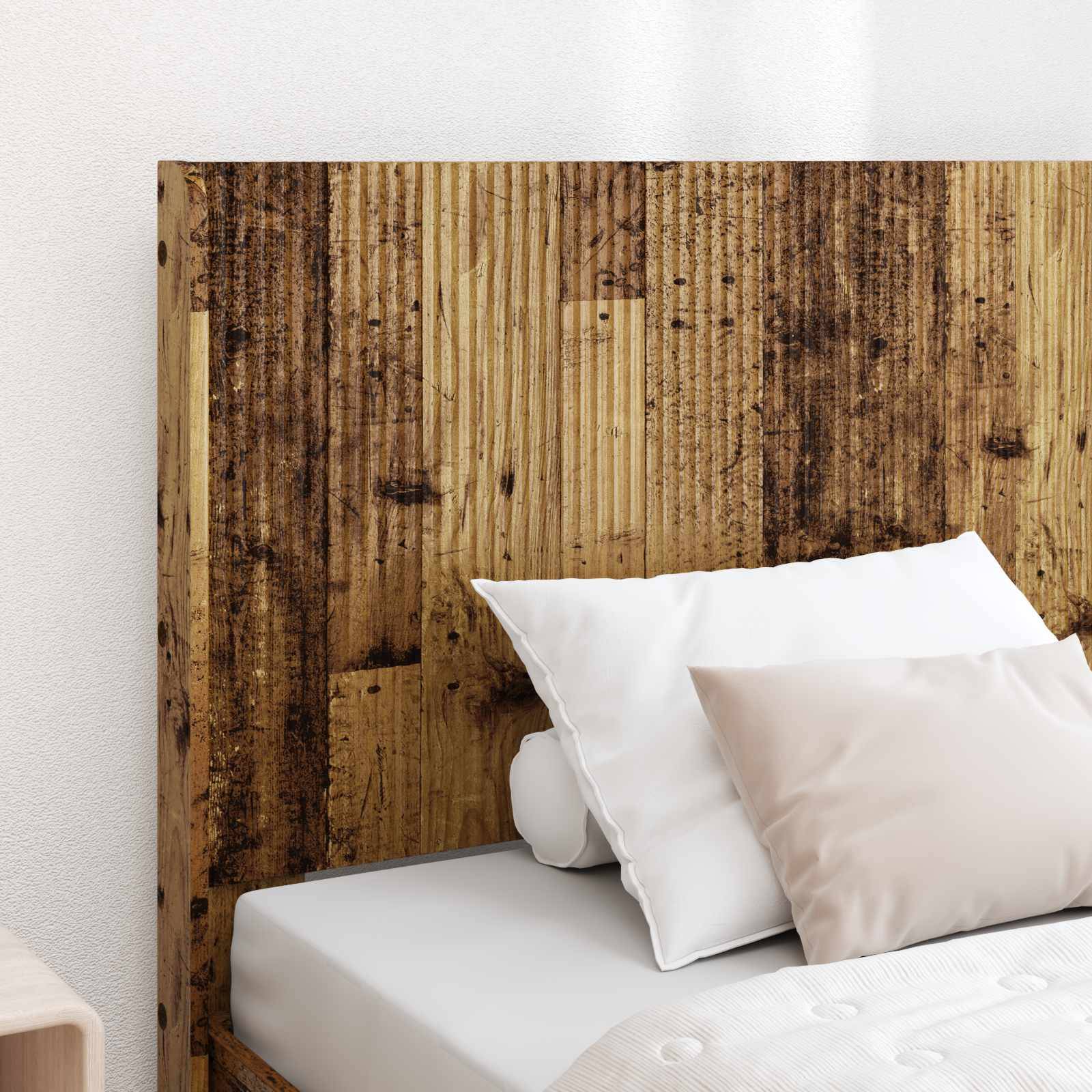 vidaXL Bettgestell mit Stauraum und Kopfteil Altholz 75 x 190 cm
