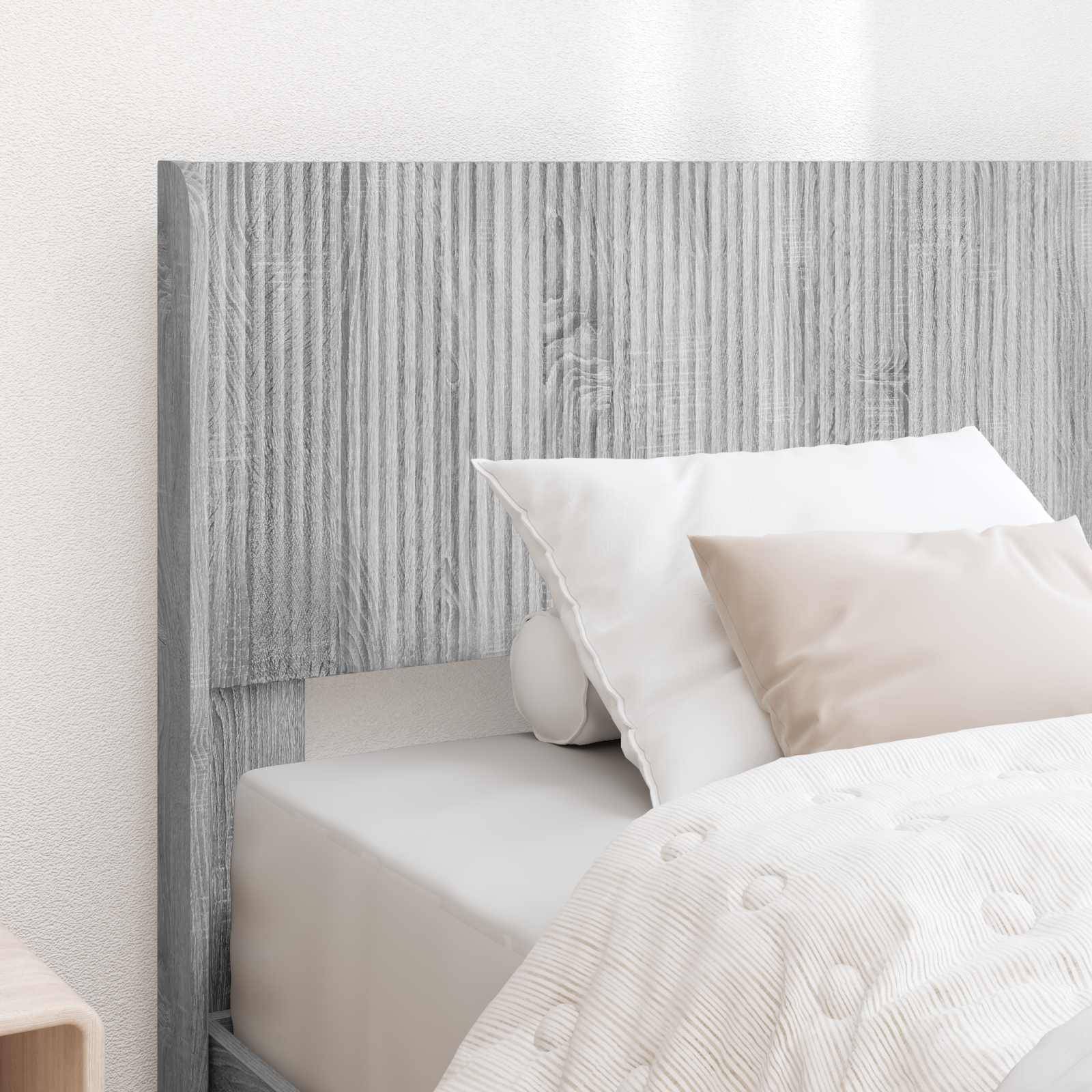 vidaXL Bettgestell mit Stauraum und Kopfteil Grau Sonoma 100 x 200 cm