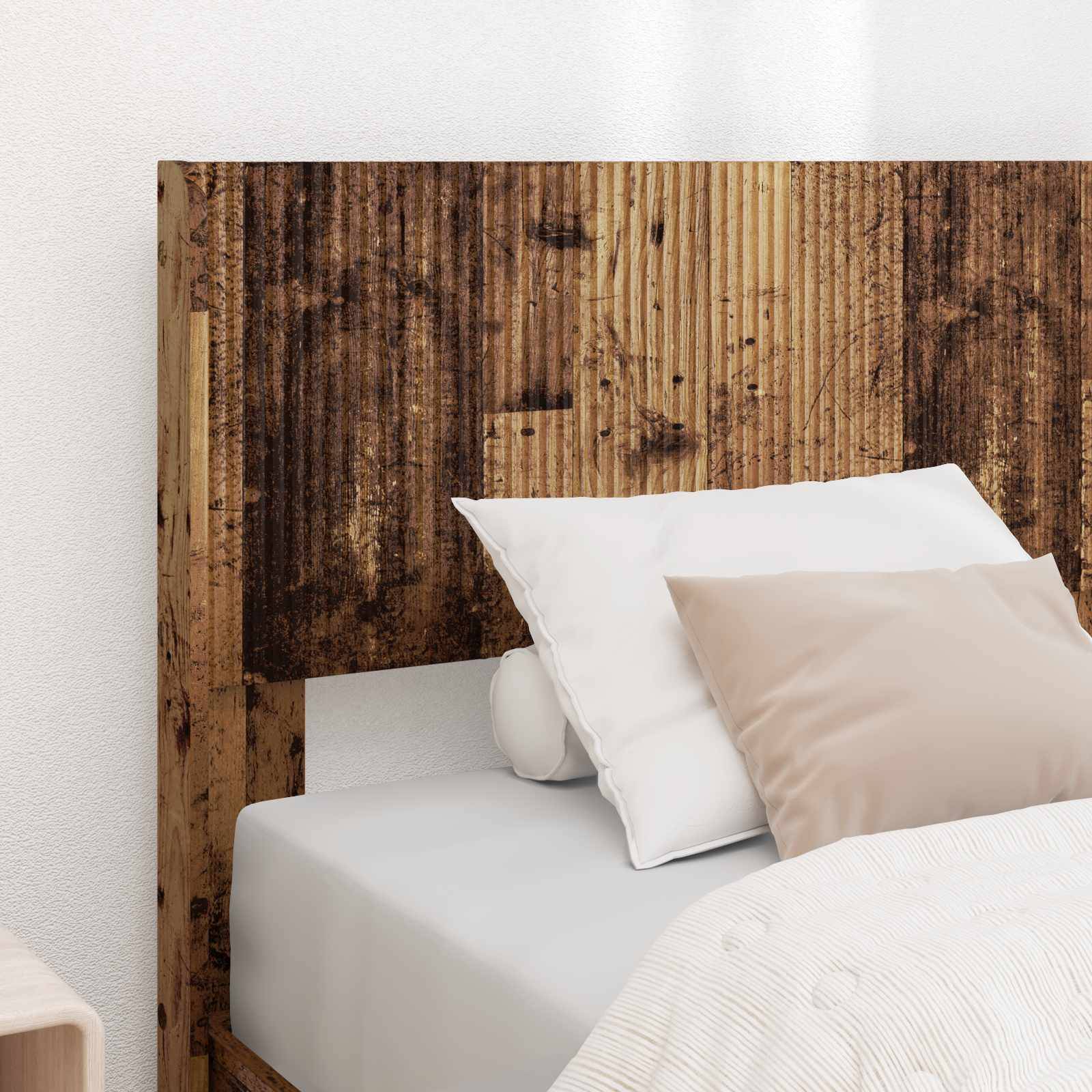 vidaXL Bettgestell mit Stauraum und Kopfteil Altholz 90 x 190 cm