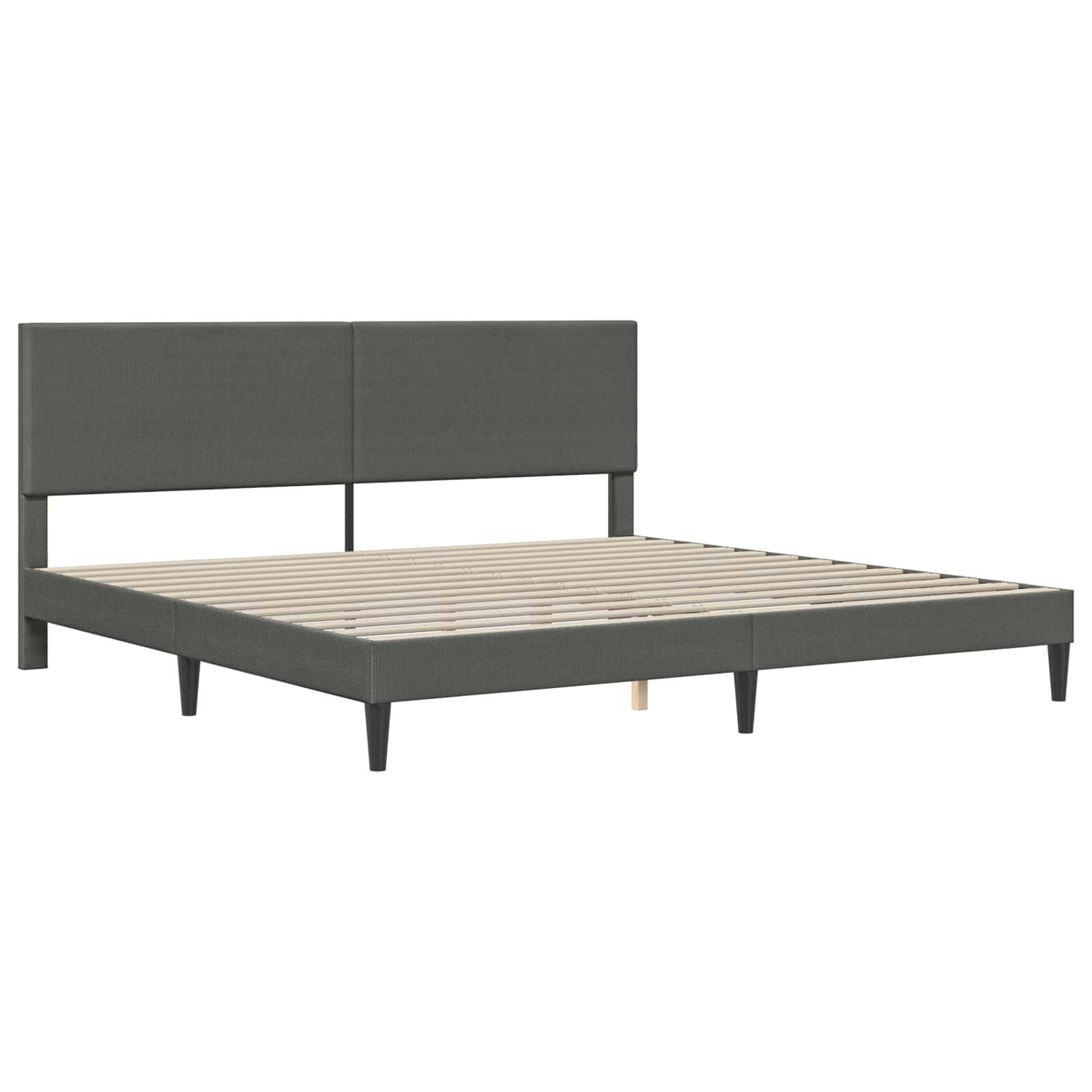 vidaXL Bettrahmen mit Kopfteil Dunkelgrau 200 x 200 cm Cordstoff