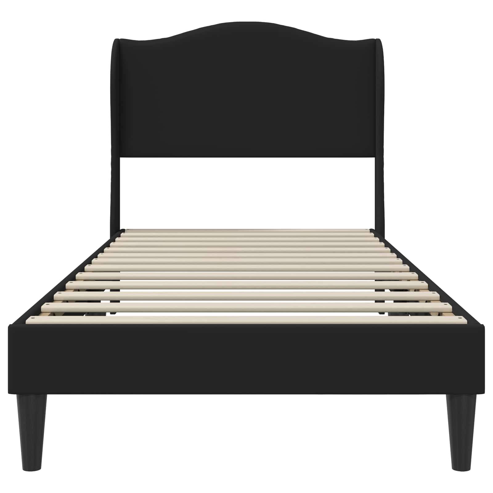 vidaXL Bettrahmen mit Kopfteil Schwarz 90 x 200 cm Kunstleder