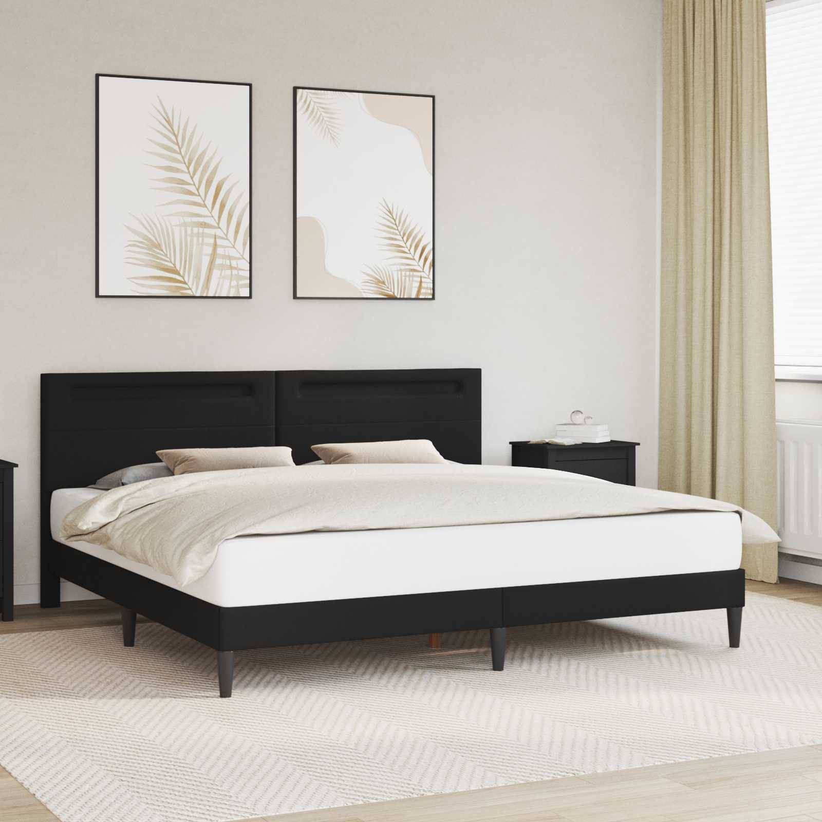 vidaXL Bettrahmen Schwarz 180 x 200 cm Kunstleder
