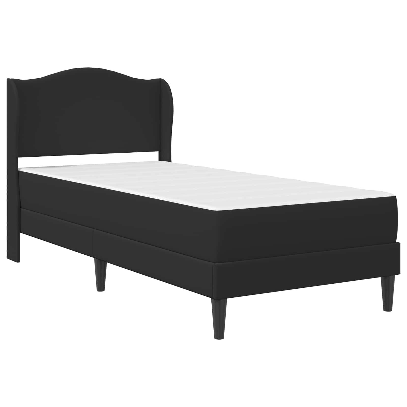 vidaXL Bettrahmen mit Kopfteil Schwarz 100 x 200 cm Kunstleder
