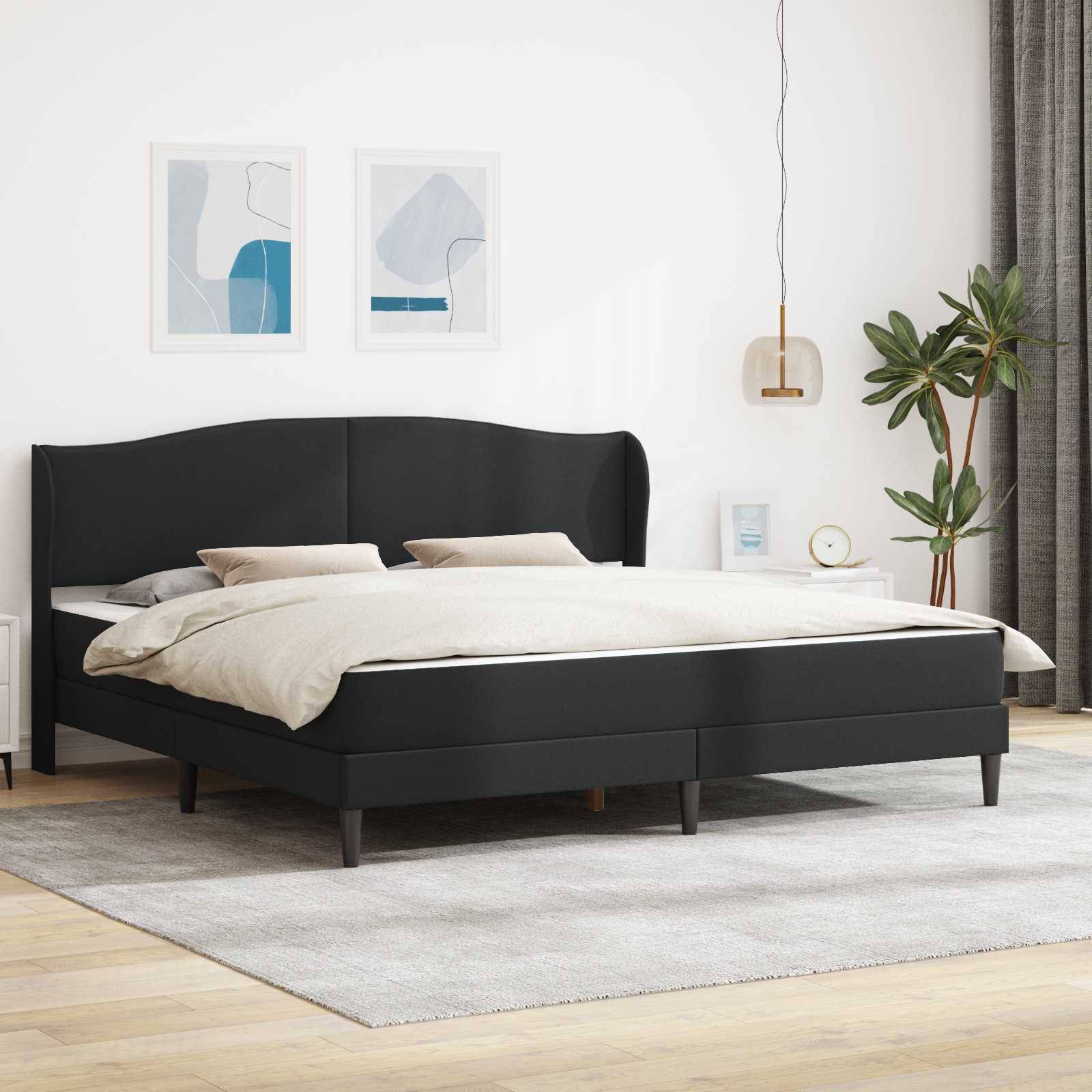 vidaXL Bettrahmen mit Kopfteil Schwarz 180 x 200 cm Kunstleder