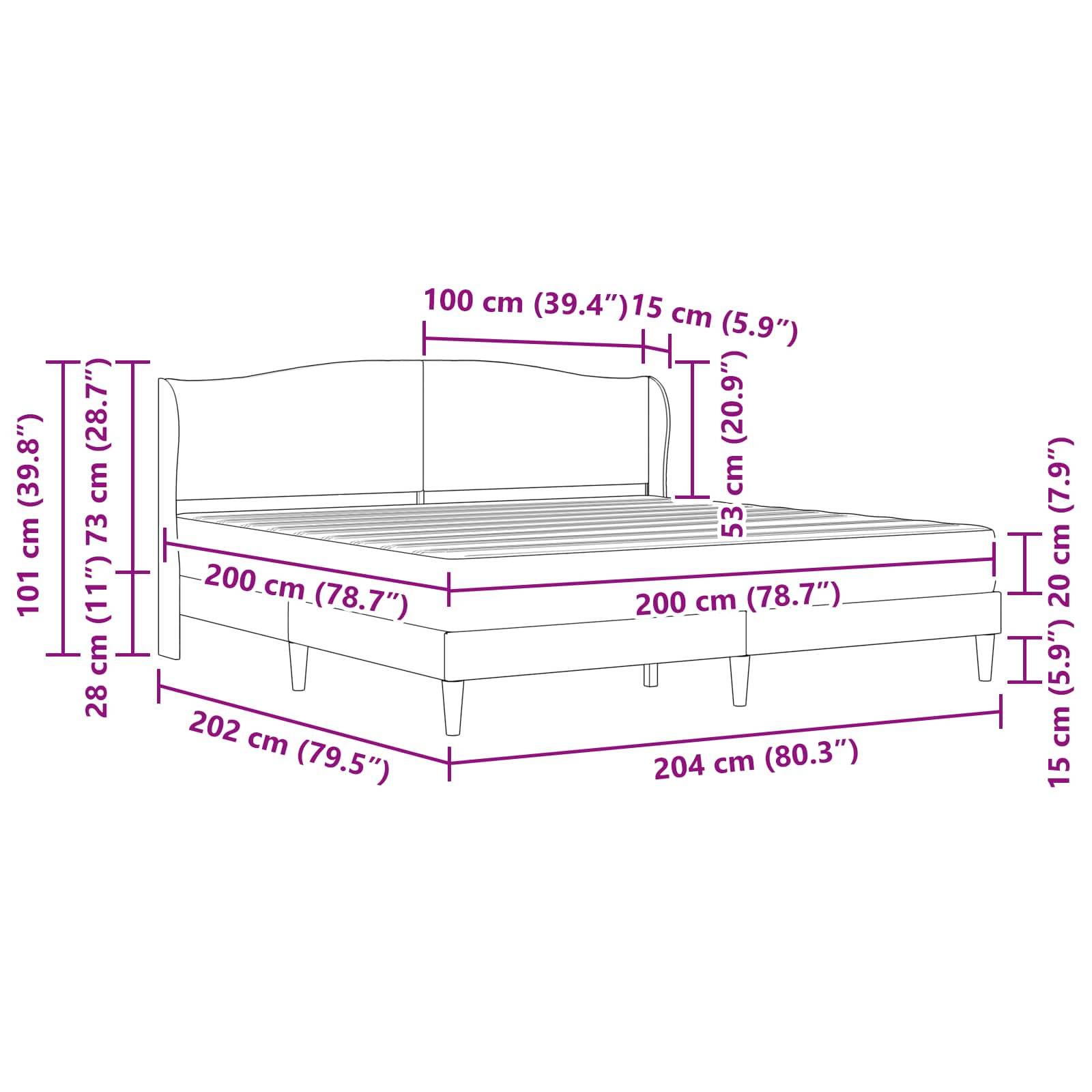 vidaXL Bettrahmen mit Kopfteil Rosa 200 x 200 cm Samt