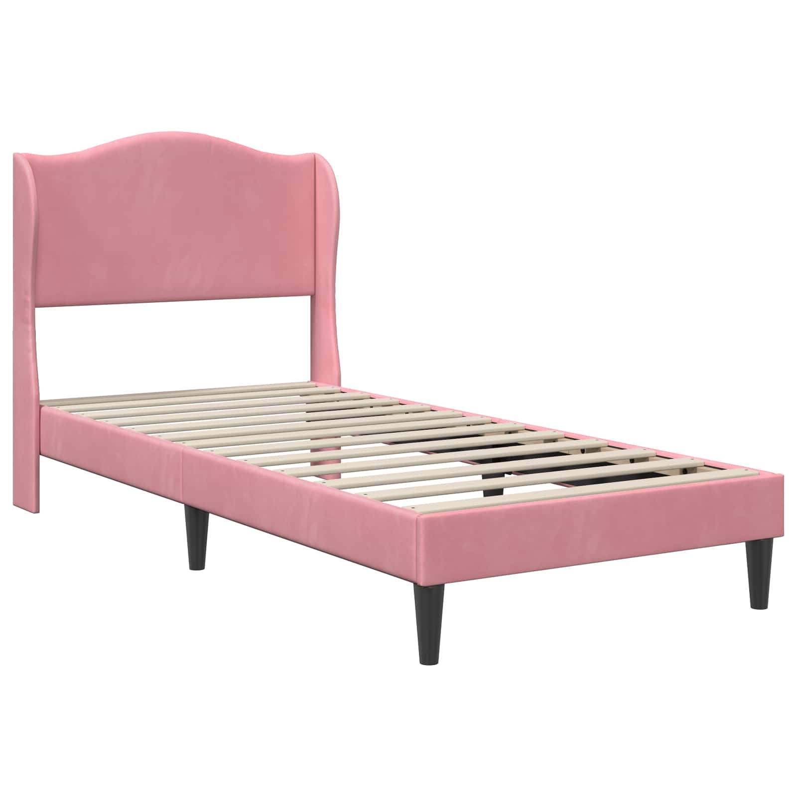 vidaXL Bettrahmen mit Kopfteil Rosa 80 x 200 cm Samt