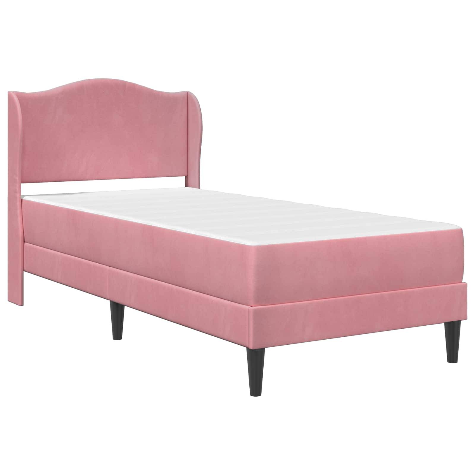 vidaXL Bettrahmen mit Kopfteil Rosa 100 x 200 cm Samt