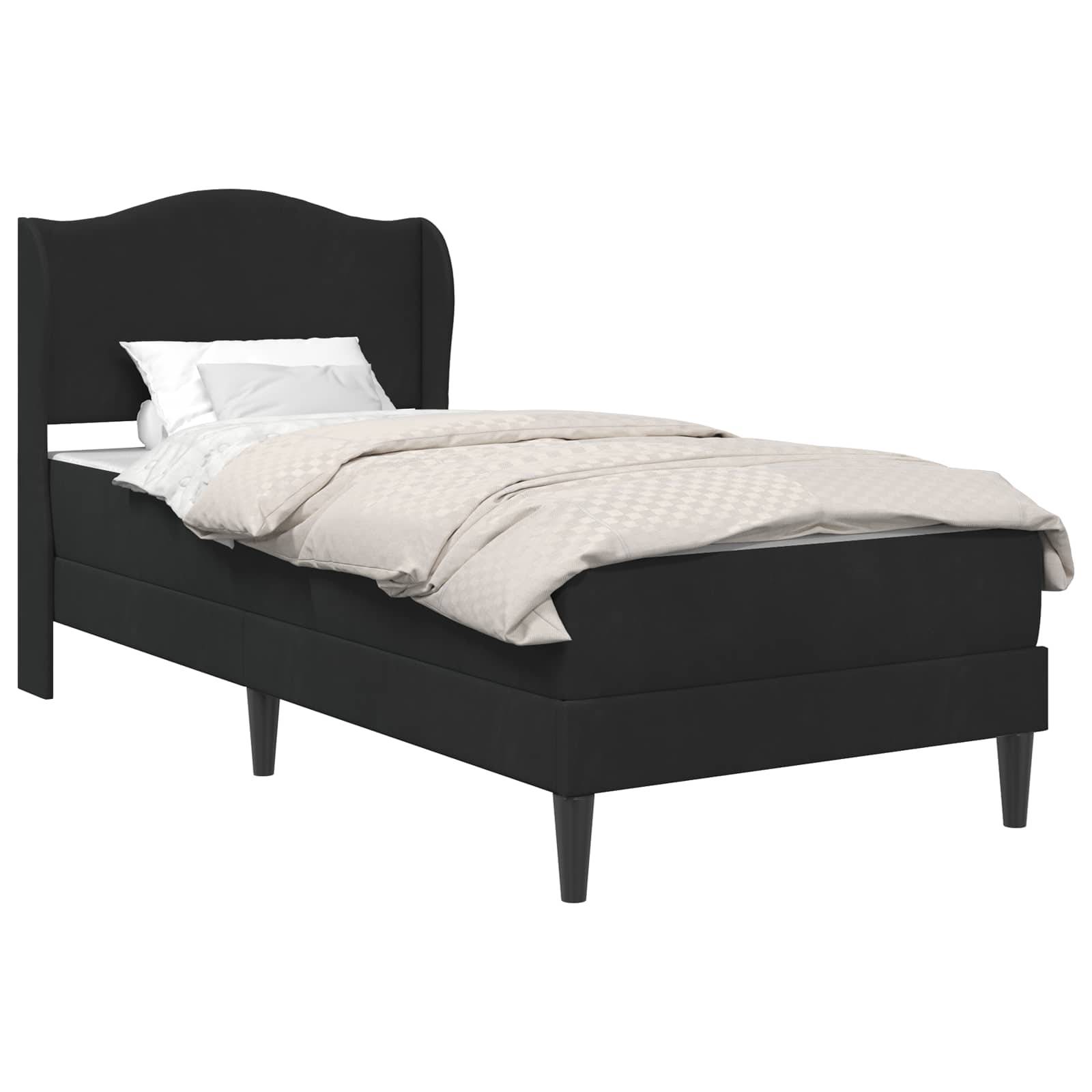 vidaXL Bettrahmen mit Kopfteil Schwarz 100 x 200 cm Samt