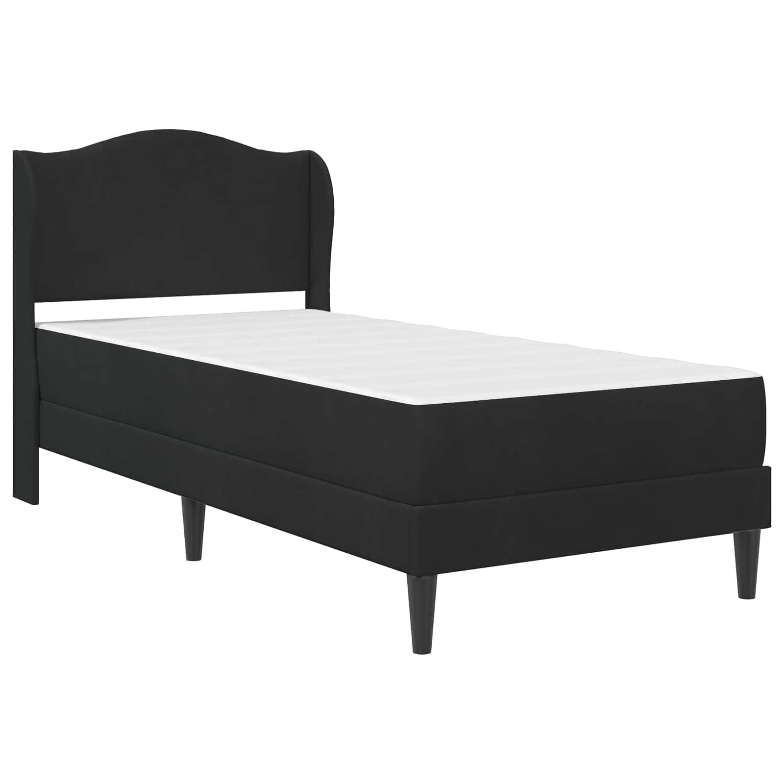 vidaXL Bettrahmen mit Kopfteil Schwarz 90 x 200 cm Samt
