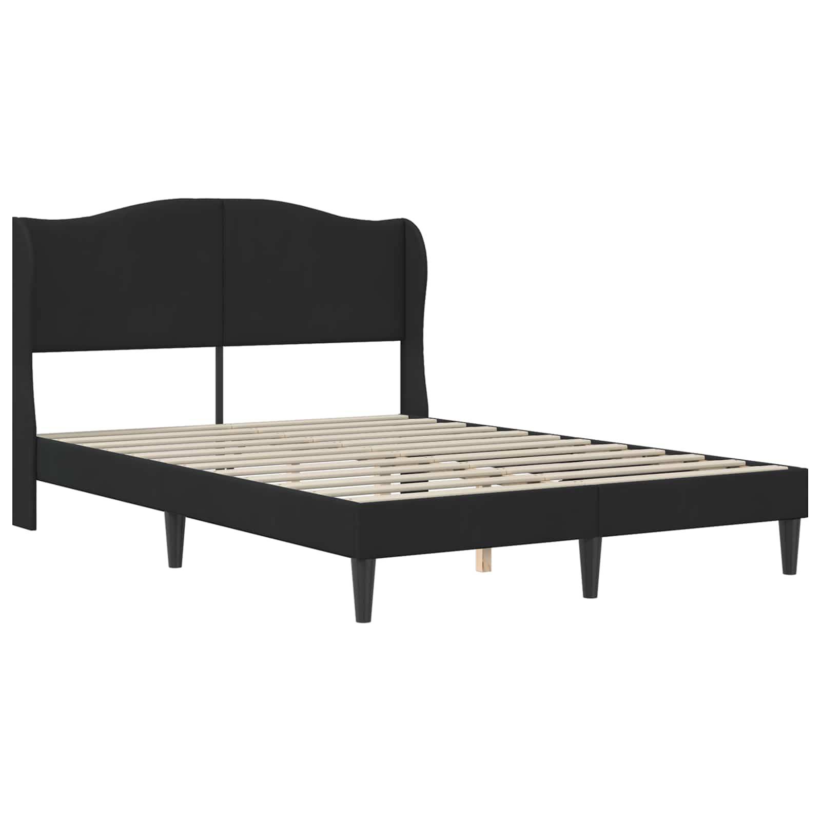 vidaXL Bettrahmen mit Kopfteil 2 pcs Schwarz 120 x 190 cm Samt