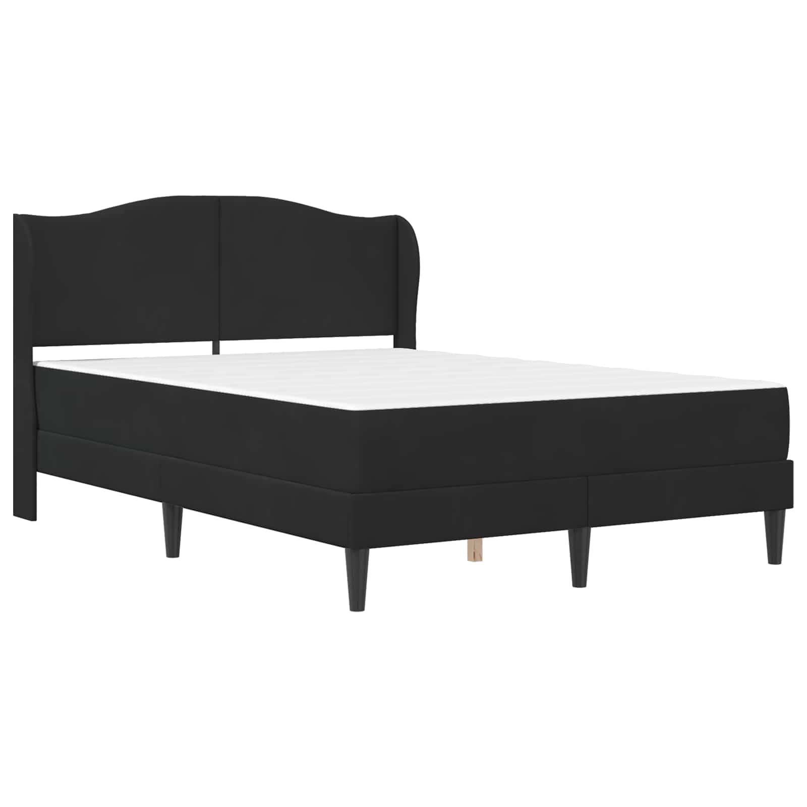 vidaXL Bettrahmen mit Kopfteil 2 pcs Schwarz 120 x 190 cm Samt