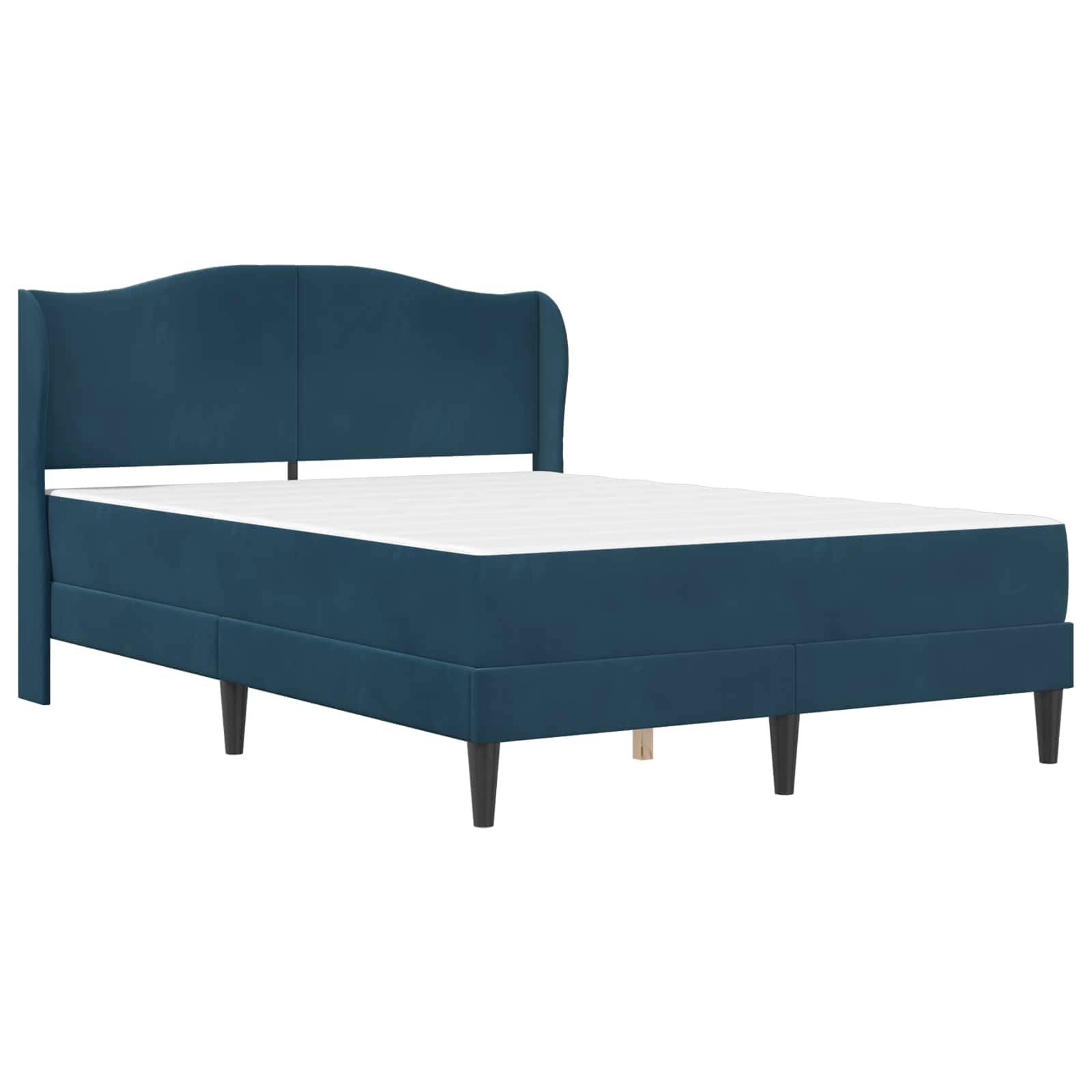 vidaXL Bettrahmen mit Kopfteil 2 pcs Blau 120 x 190 cm Samt