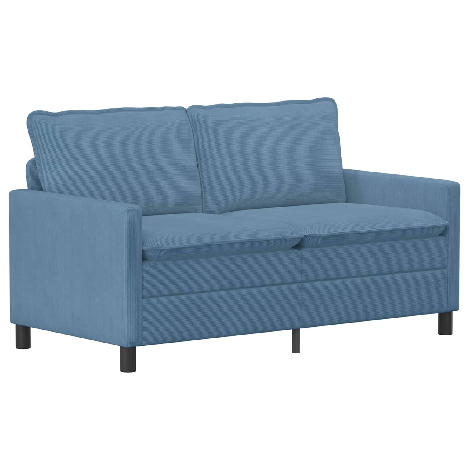 vidaXL Sofa Set 2 pcs Blau Stoff