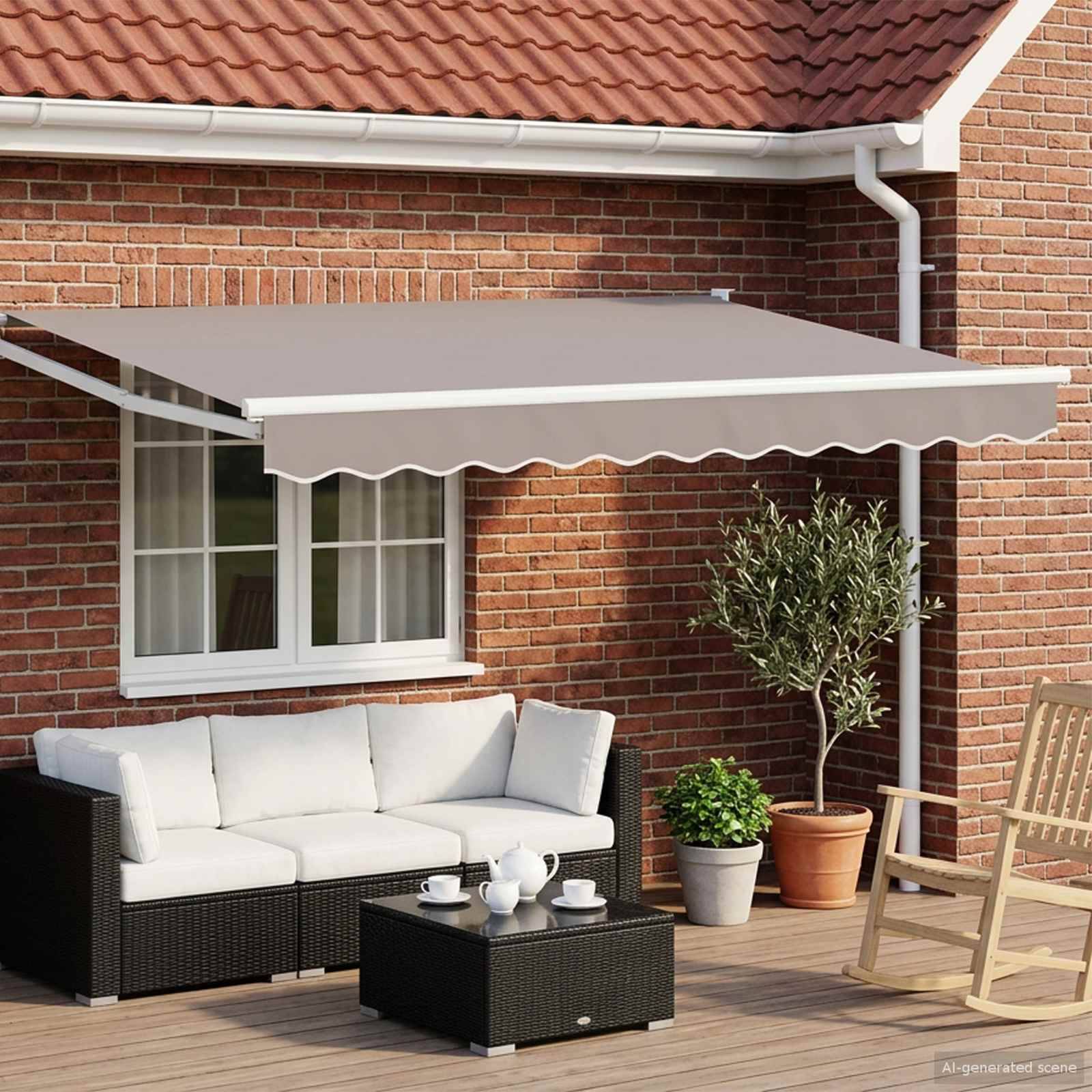 vidaXL Elektrisches Markisenrahmen Weiß 3 x 2 m Aluminium