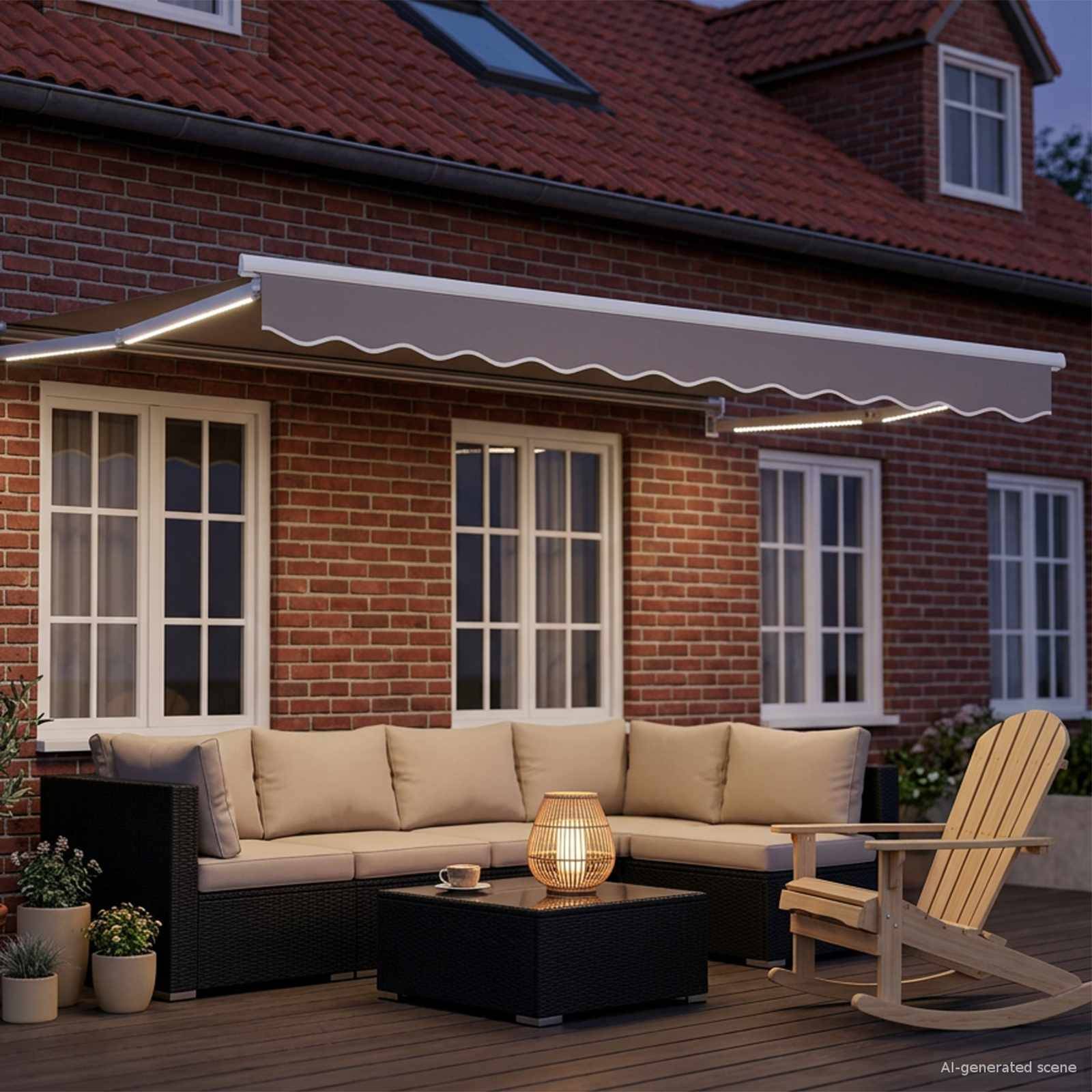 vidaXL Elektrisches Markisenrahmen Weiß 3 x 2,5 m Aluminium