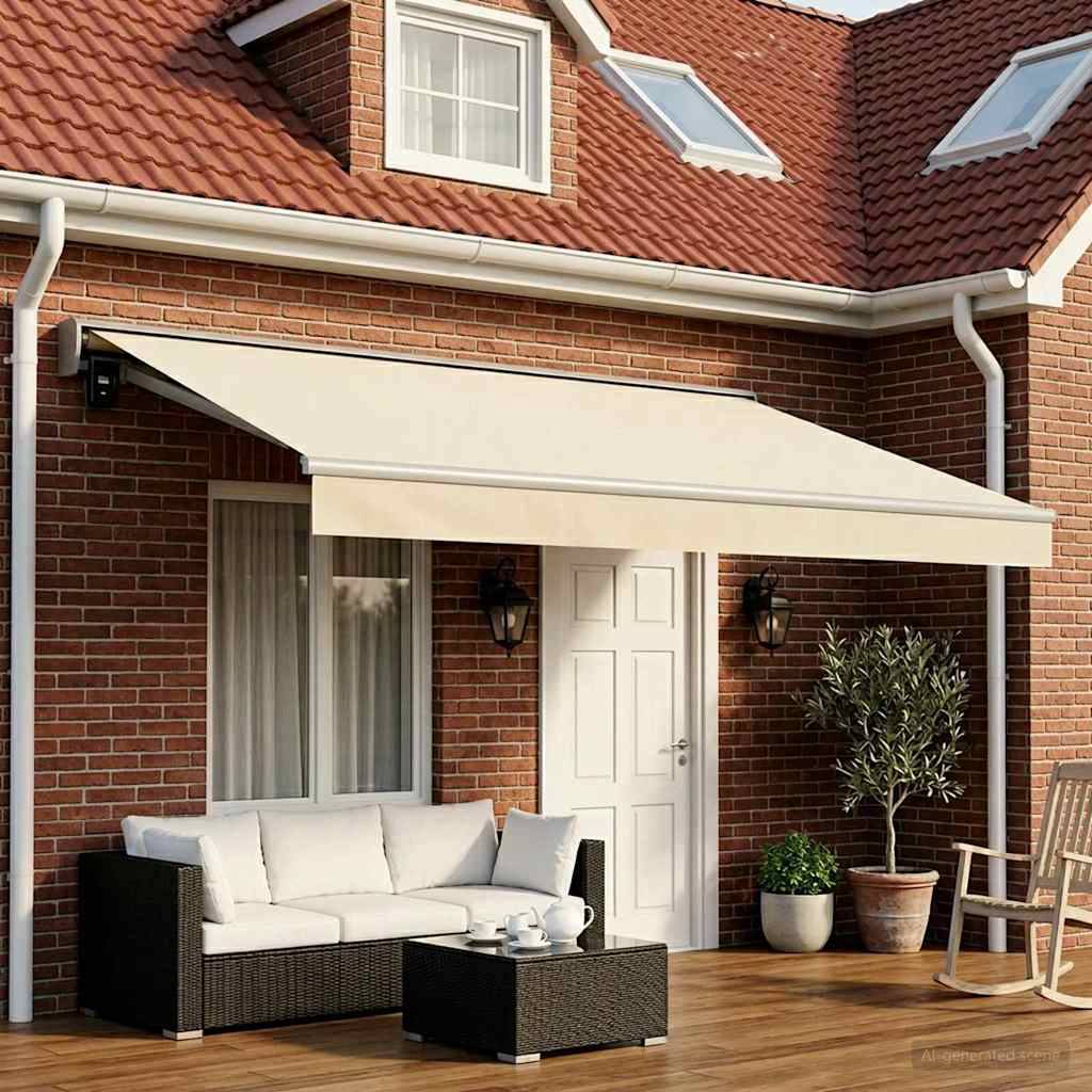 vidaXL Markisenersatzstoff Creme 500 x 300 cm Polyester