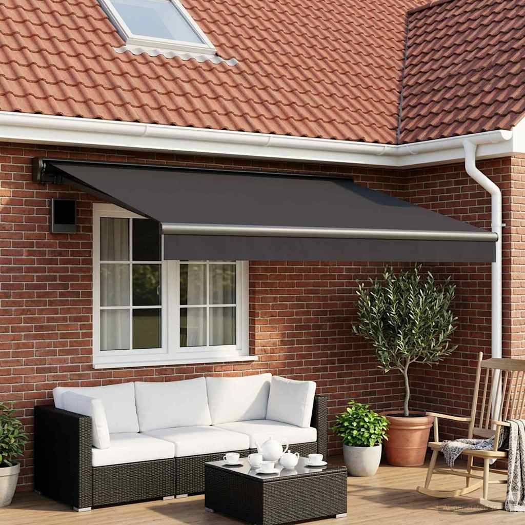 vidaXL Markisenersatzstoff Anthrazit 350 x 250 cm Polyester
