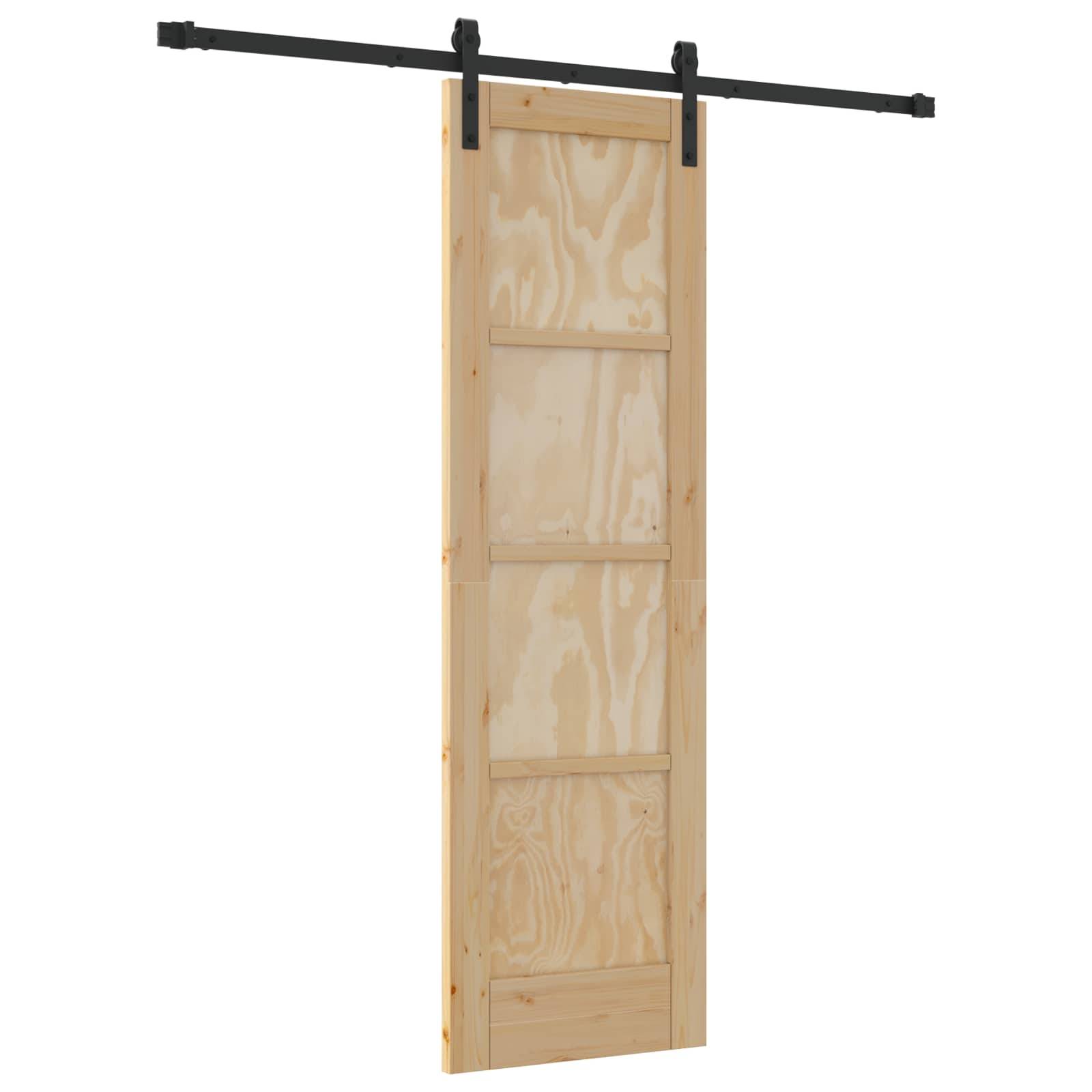 vidaXL Schiebetür Natürlich und Schwarz 61 x 198,5 cm