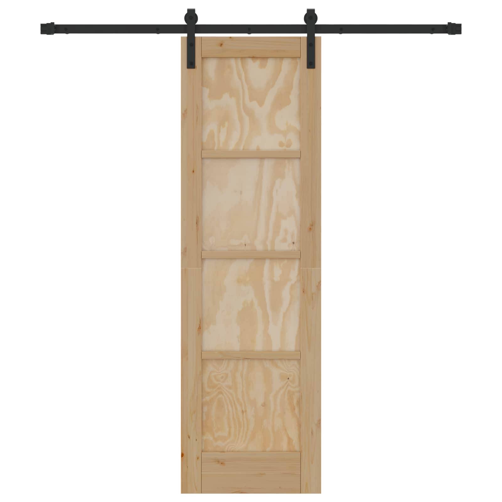 vidaXL Schiebetür Natürlich und Schwarz 61 x 198,5 cm