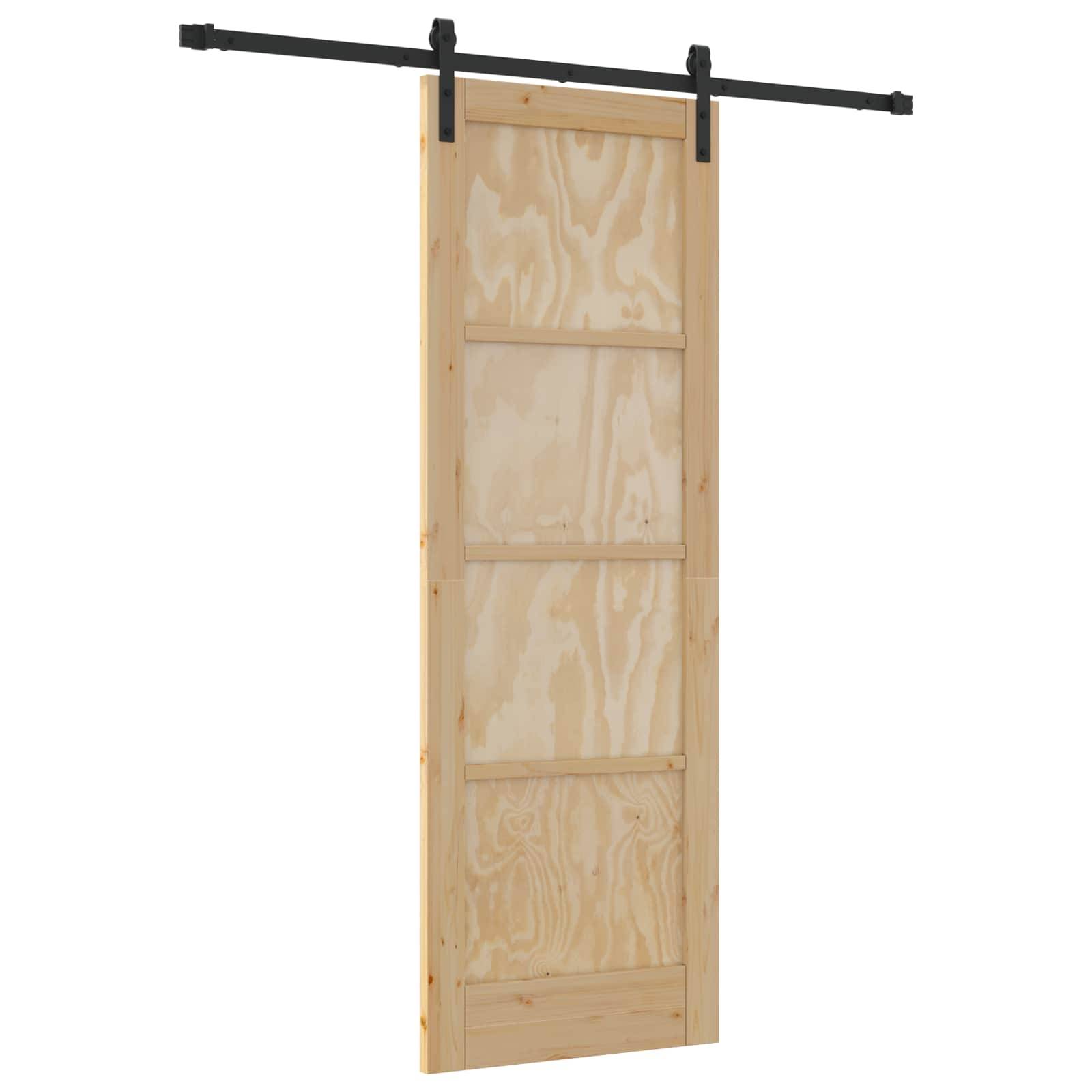 vidaXL Schiebetür Natürlich und Schwarz 73,5 x 211 cm