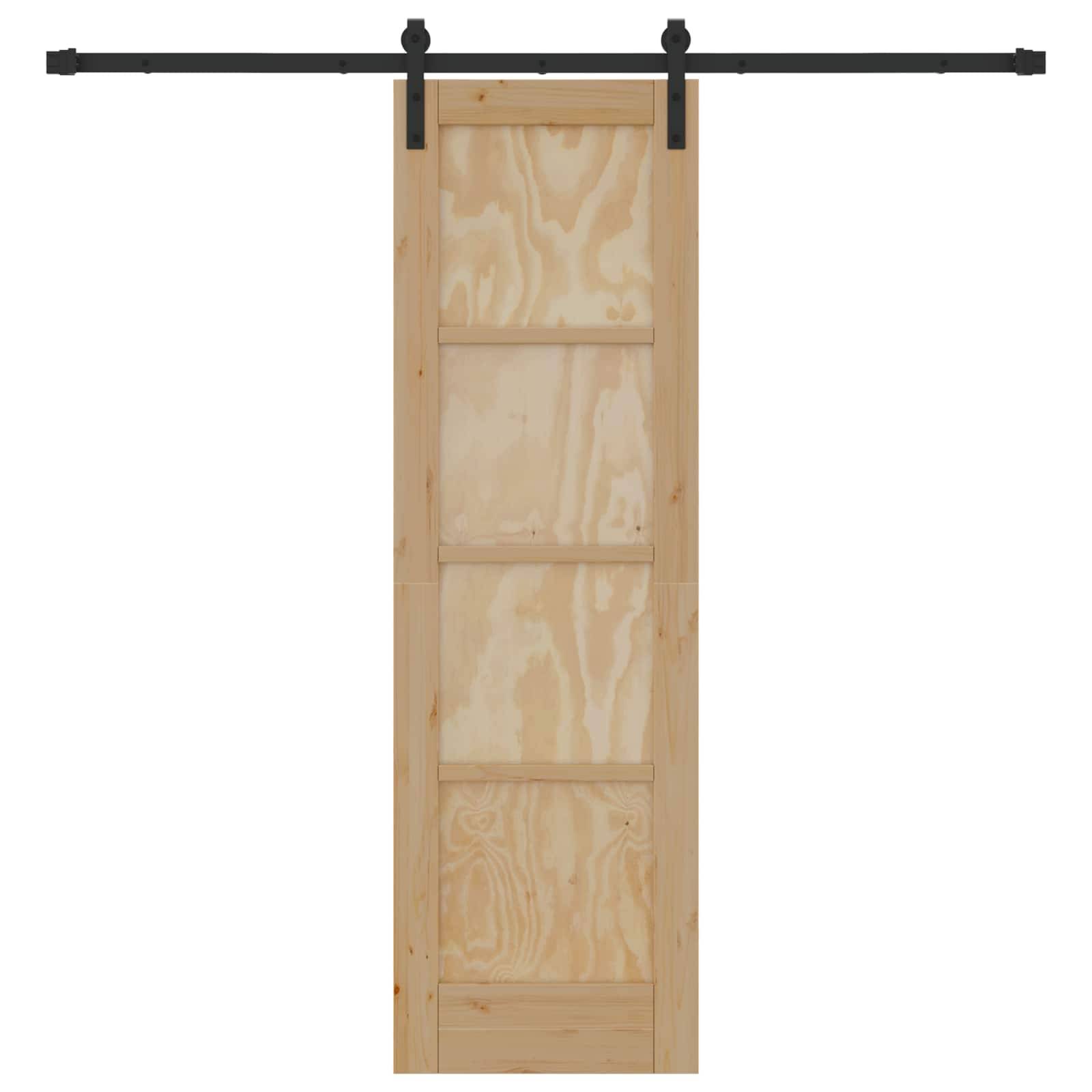 vidaXL Schiebetür Natürlich und Schwarz 61 x 198,5 cm