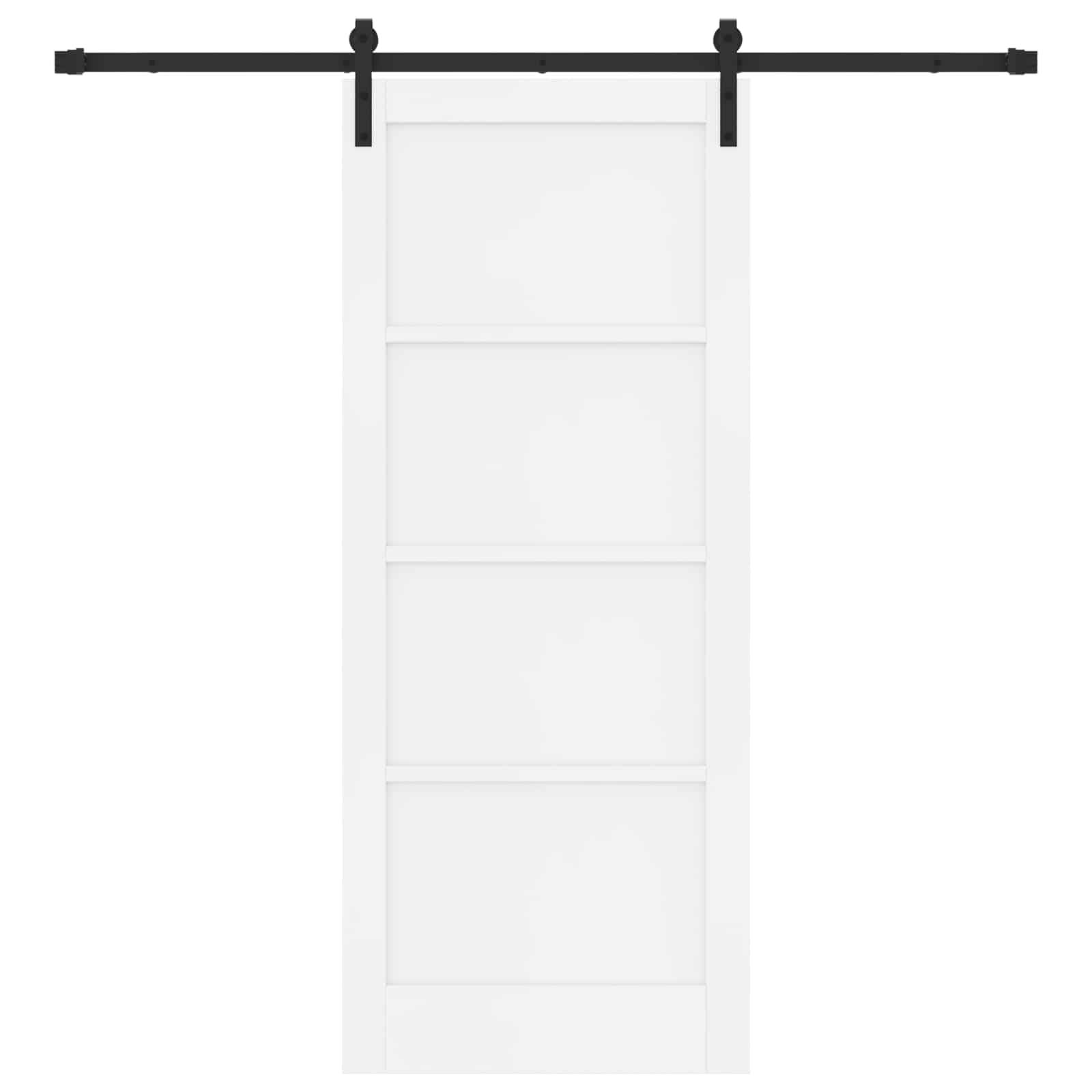 vidaXL Schiebetür Weiß und Schwarz 83 x 202 cm Massives Kiefernholz