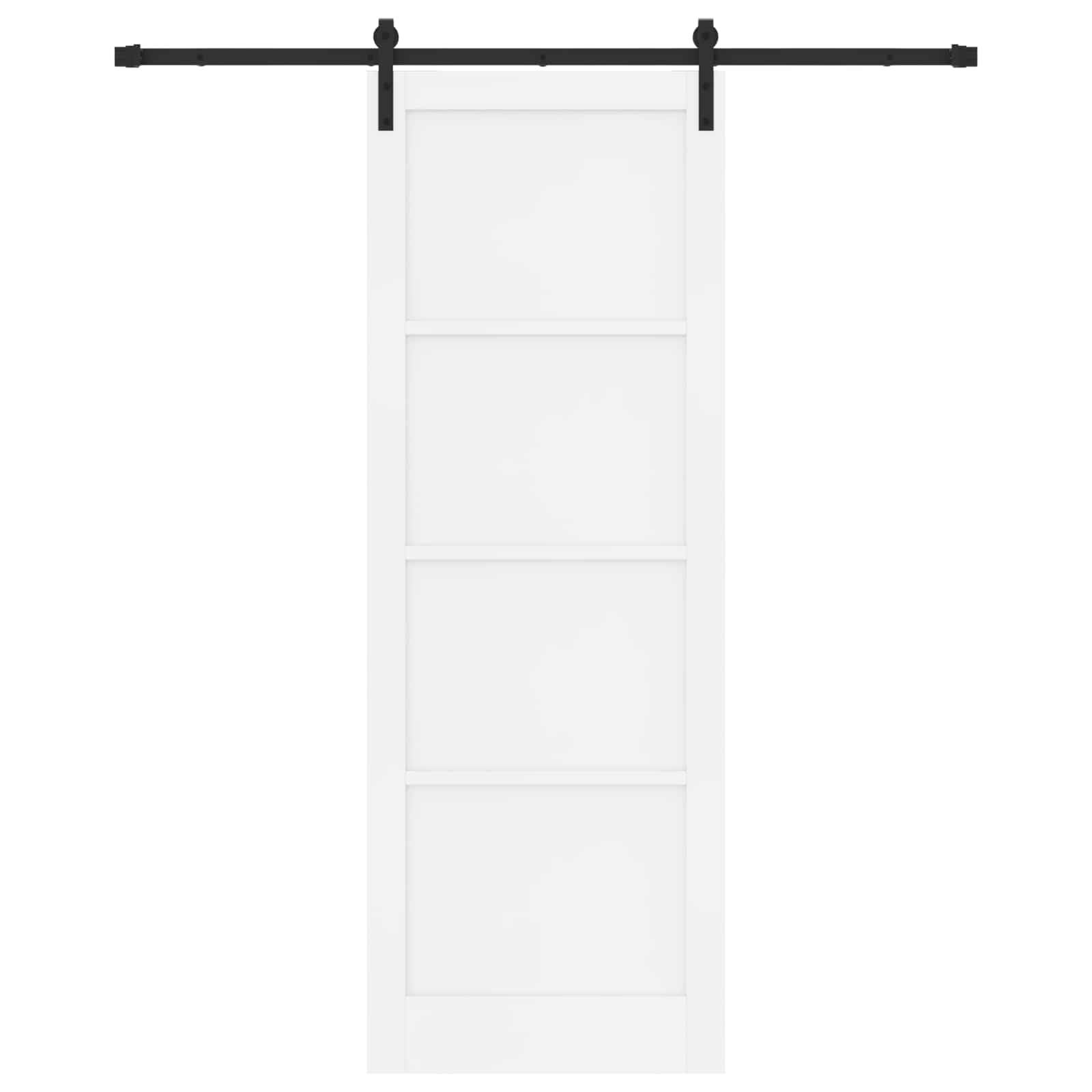 vidaXL Schiebetür Weiß und Schwarz 83 x 232 cm Massives Kiefernholz