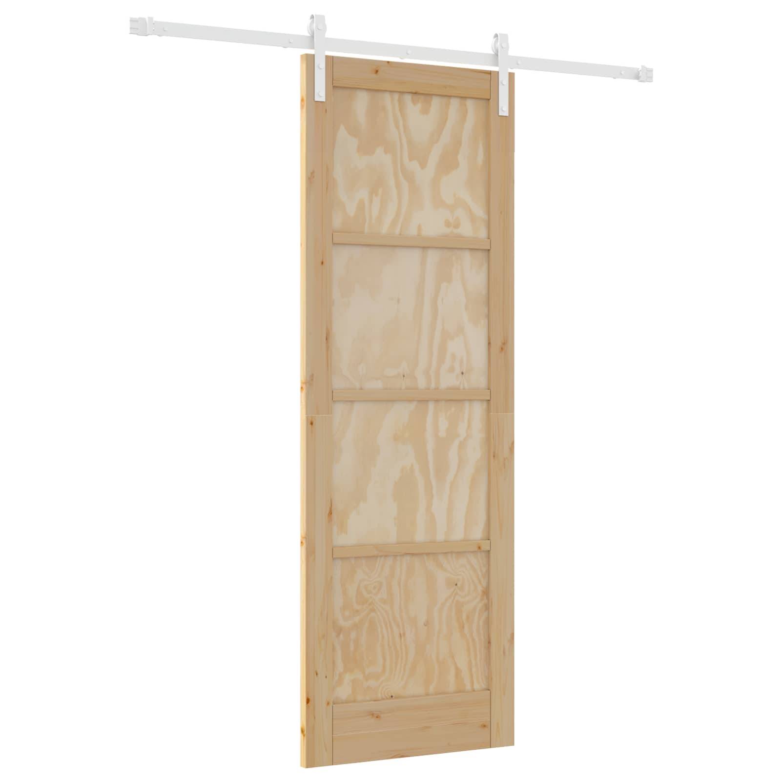 vidaXL Schiebetür Natürlich und Weiß 73,5 x 211 cm