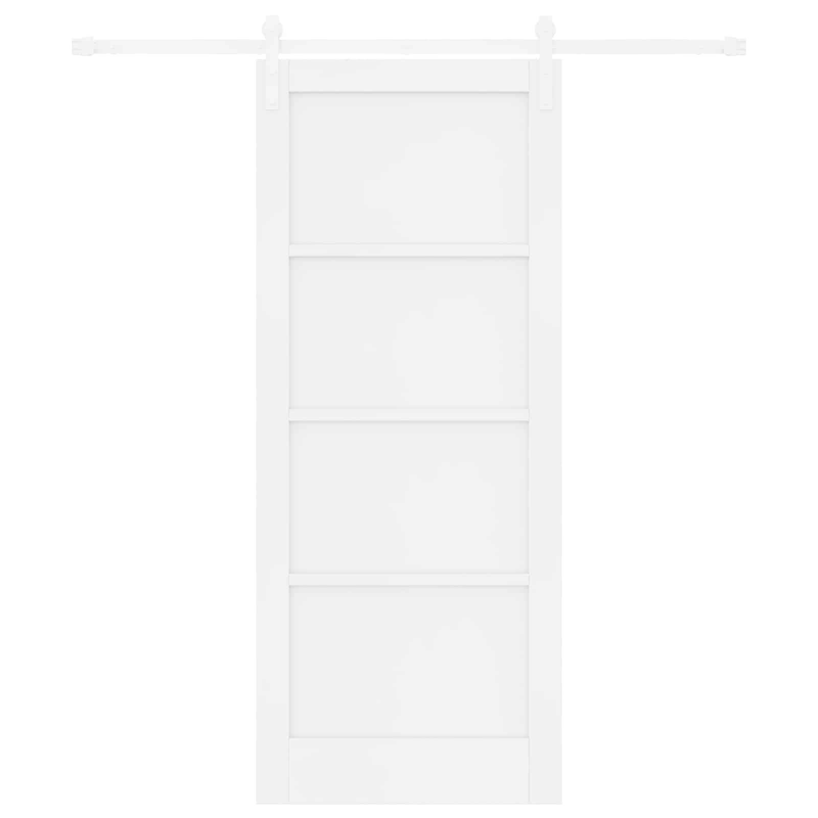 vidaXL Schiebetür Weiß 83 x 202 cm Massives Kiefernholz