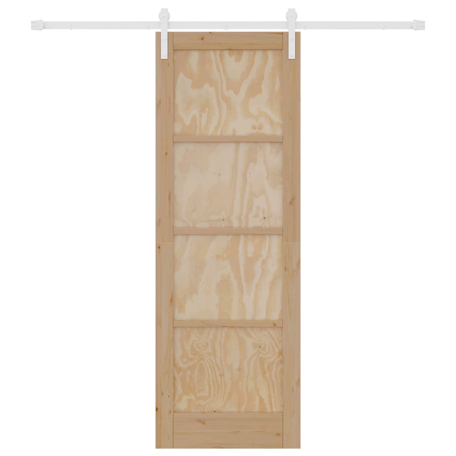 vidaXL Schiebetür Natürlich und Weiß 73,5 x 211 cm