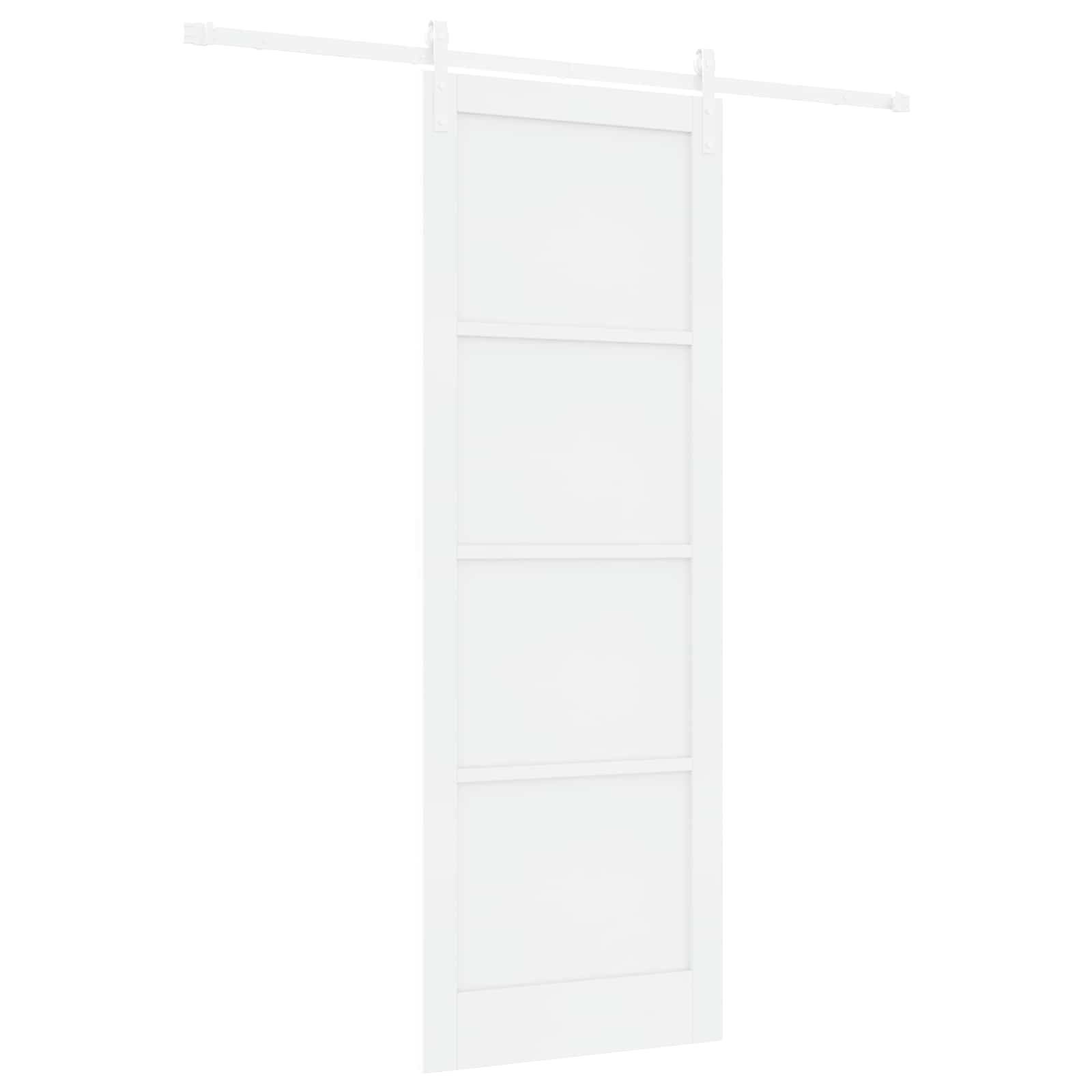 vidaXL Schiebetür Weiß 83 x 232 cm Massives Kiefernholz