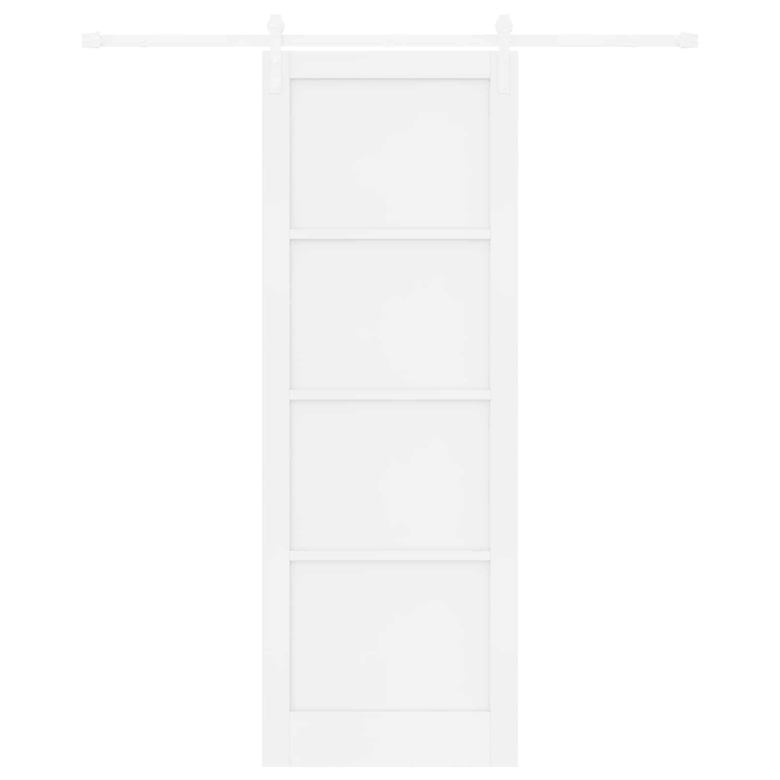 vidaXL Schiebetür Weiß 83 x 232 cm Massives Kiefernholz