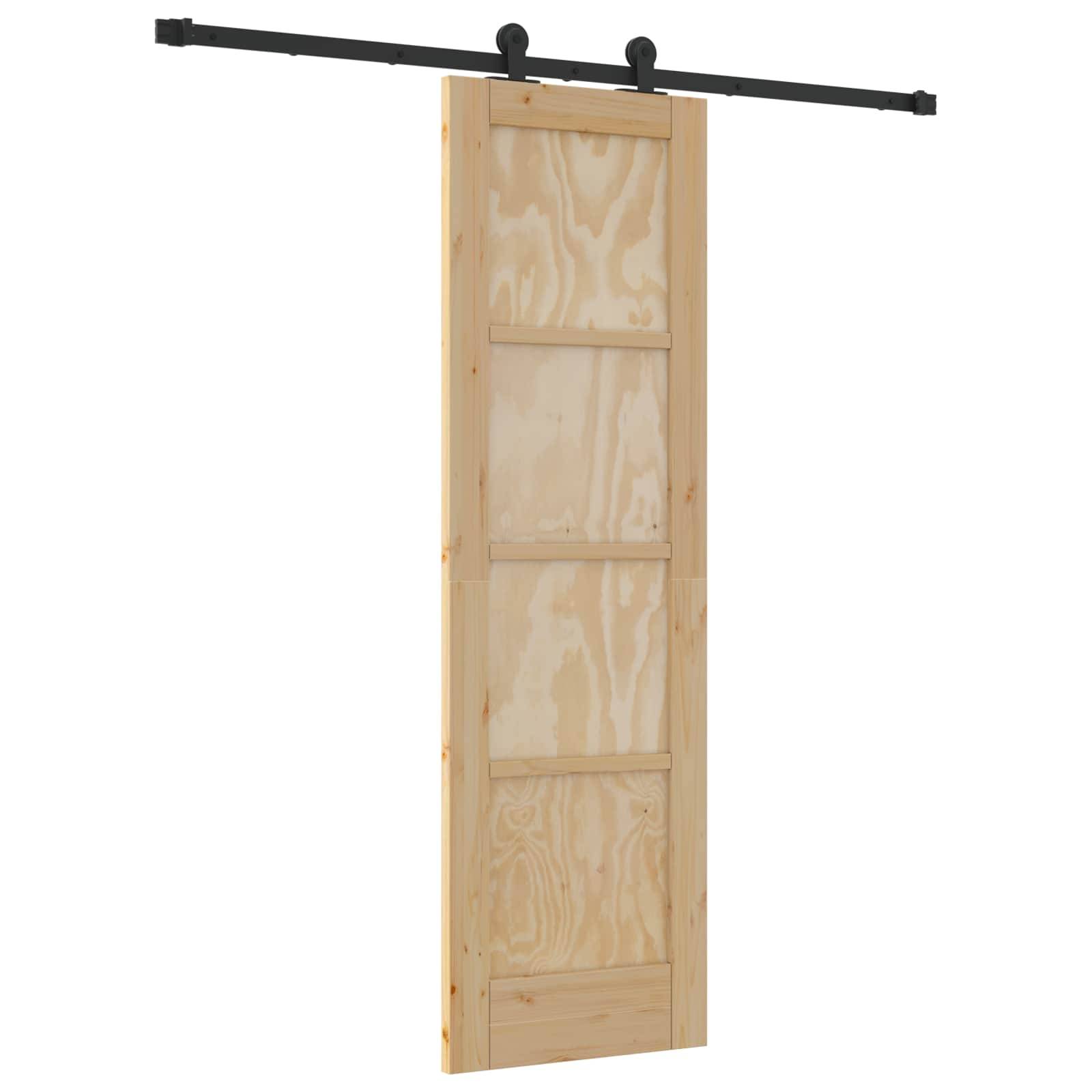 vidaXL Schiebetür Natürlich und Schwarz 61 x 198,5 cm
