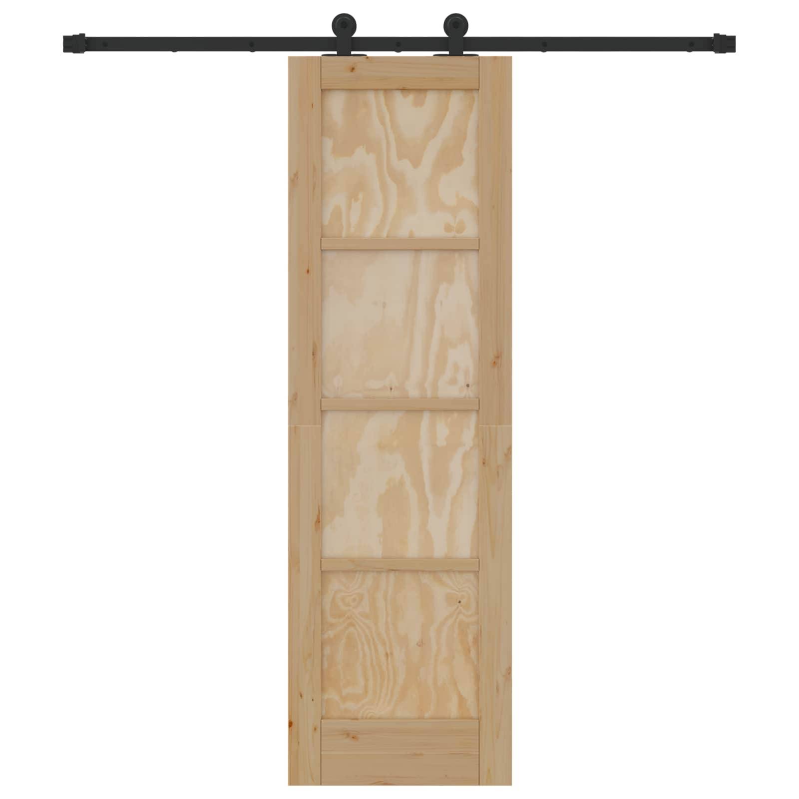 vidaXL Schiebetür Natürlich und Schwarz 61 x 198,5 cm