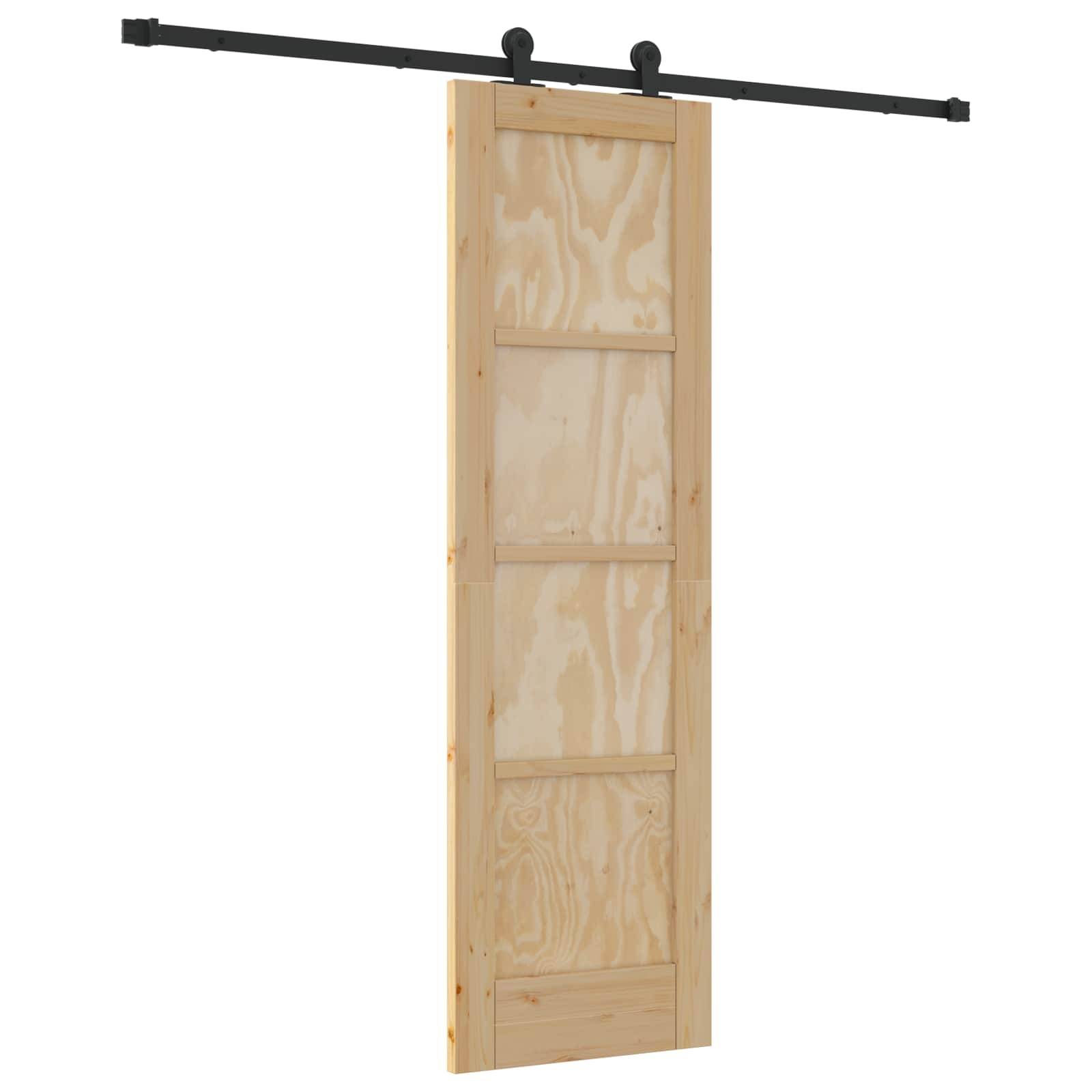 vidaXL Schiebetür Natürlich und Schwarz 61 x 198,5 cm