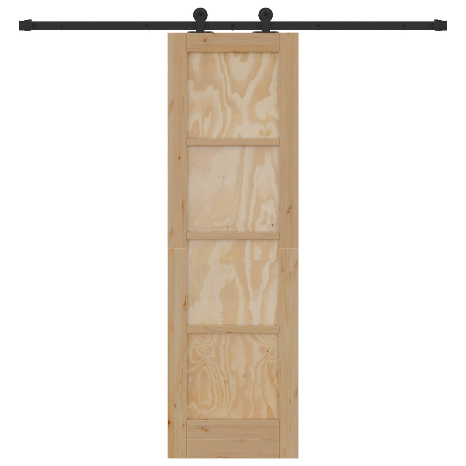 vidaXL Schiebetür Natürlich und Schwarz 61 x 198,5 cm