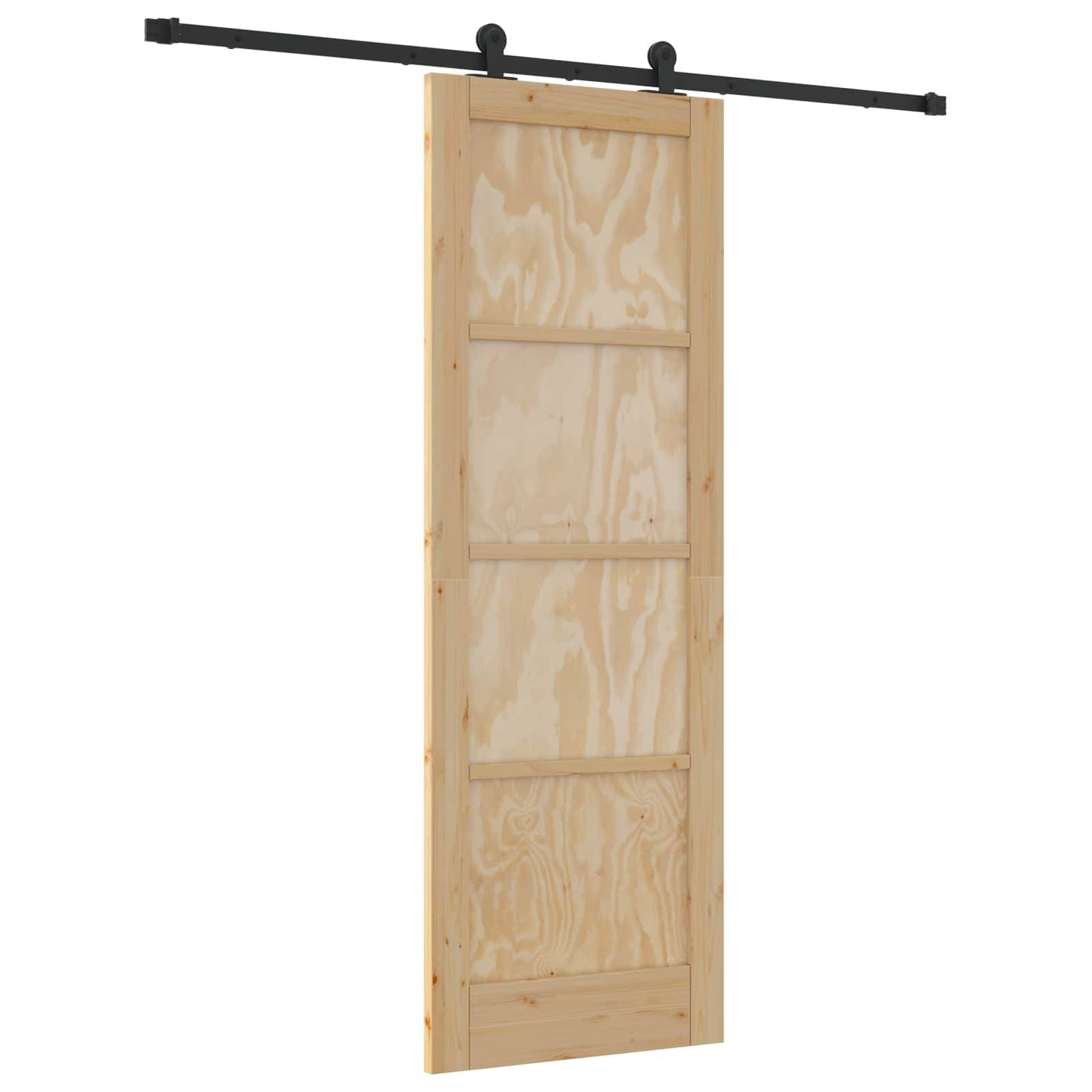 vidaXL Schiebetür Natürlich und Schwarz 73,5 x 211 cm
