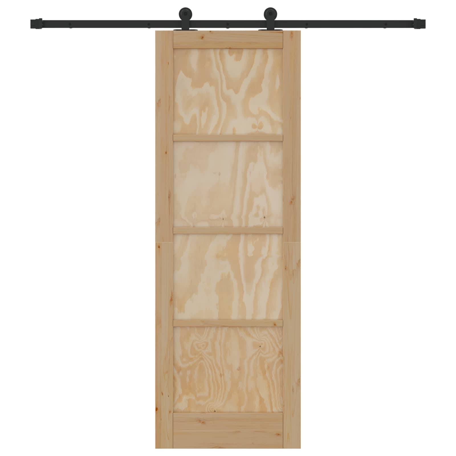 vidaXL Schiebetür Natürlich und Schwarz 73,5 x 211 cm