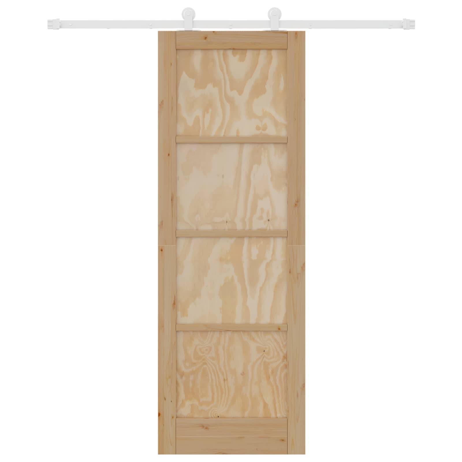 vidaXL Schiebetür Natürlich und Weiß 73,5 x 211 cm