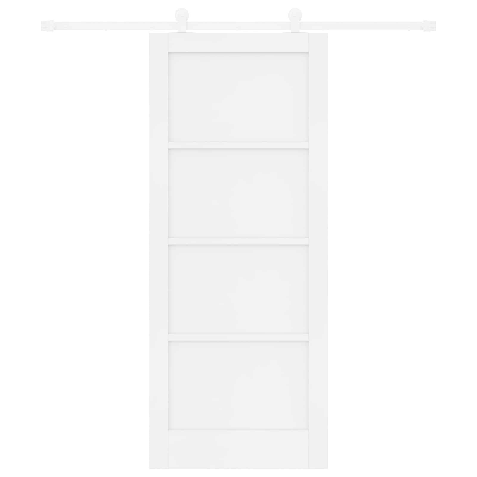 vidaXL Schiebetür Weiß 83 x 202 cm Massives Kiefernholz