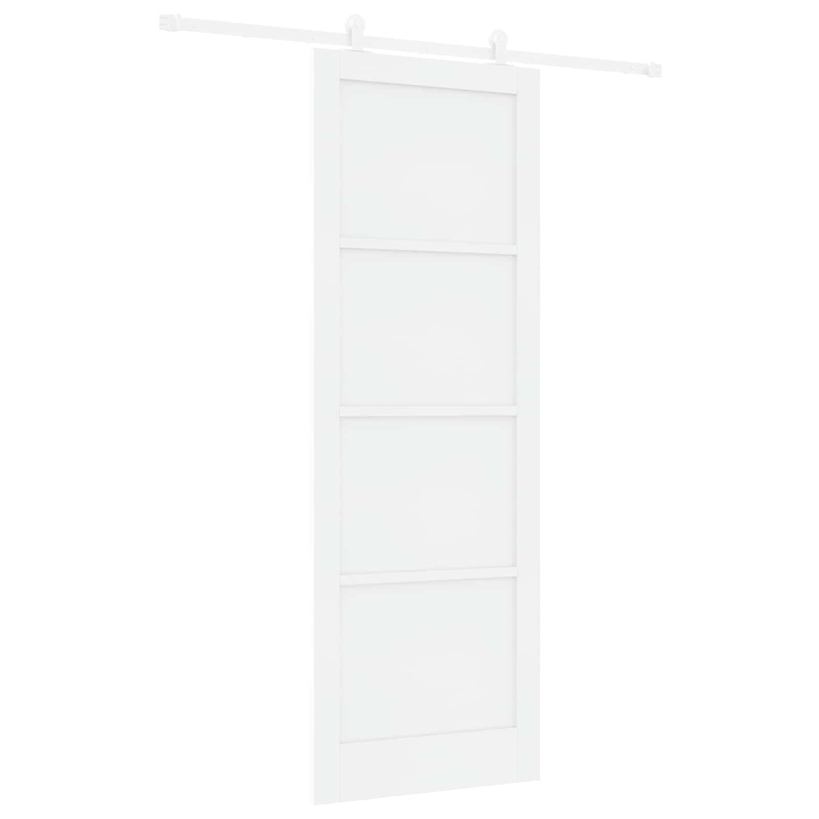 vidaXL Schiebetür Weiß 83 x 232 cm Massives Kiefernholz