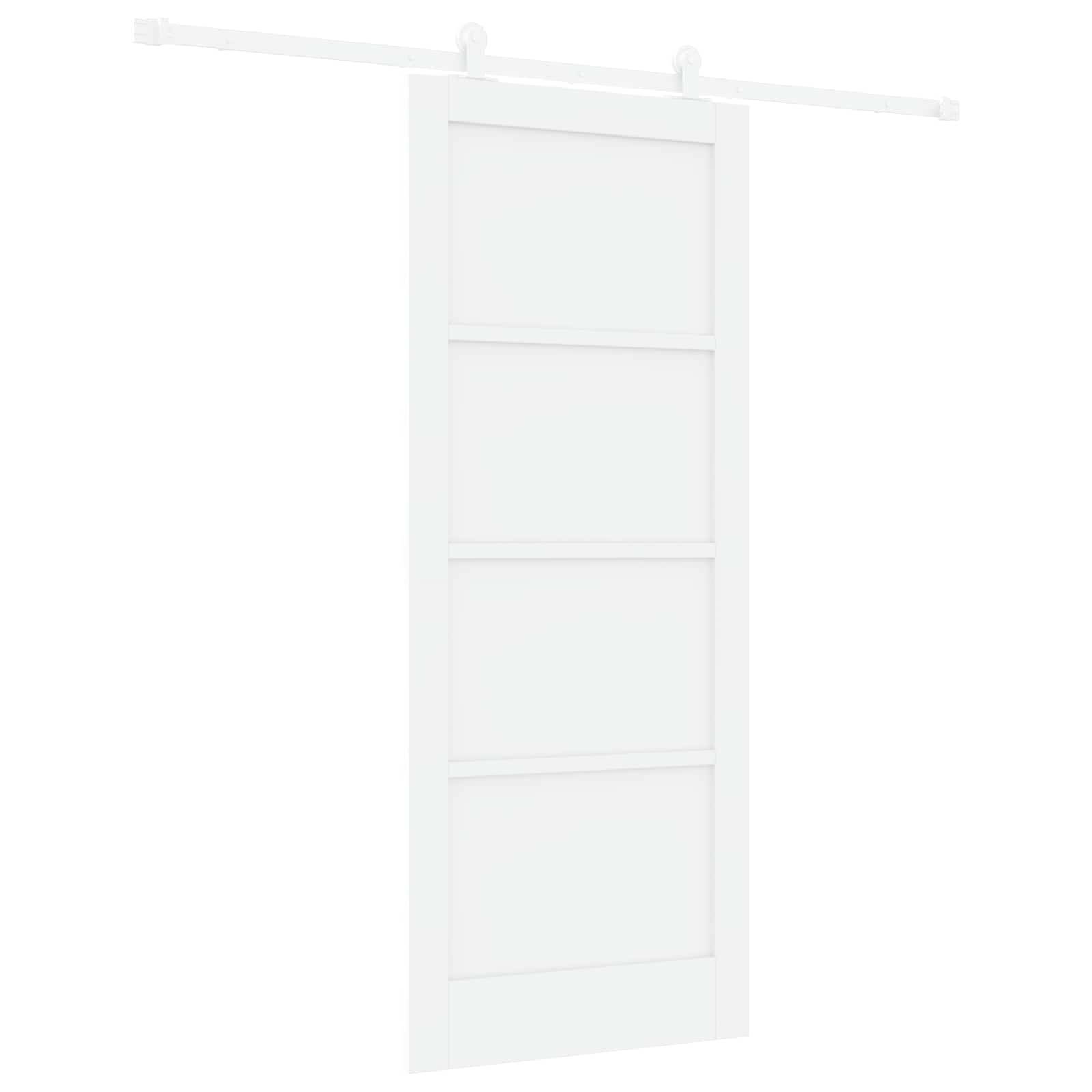 vidaXL Schiebetür Weiß 83 x 202 cm Massives Kiefernholz