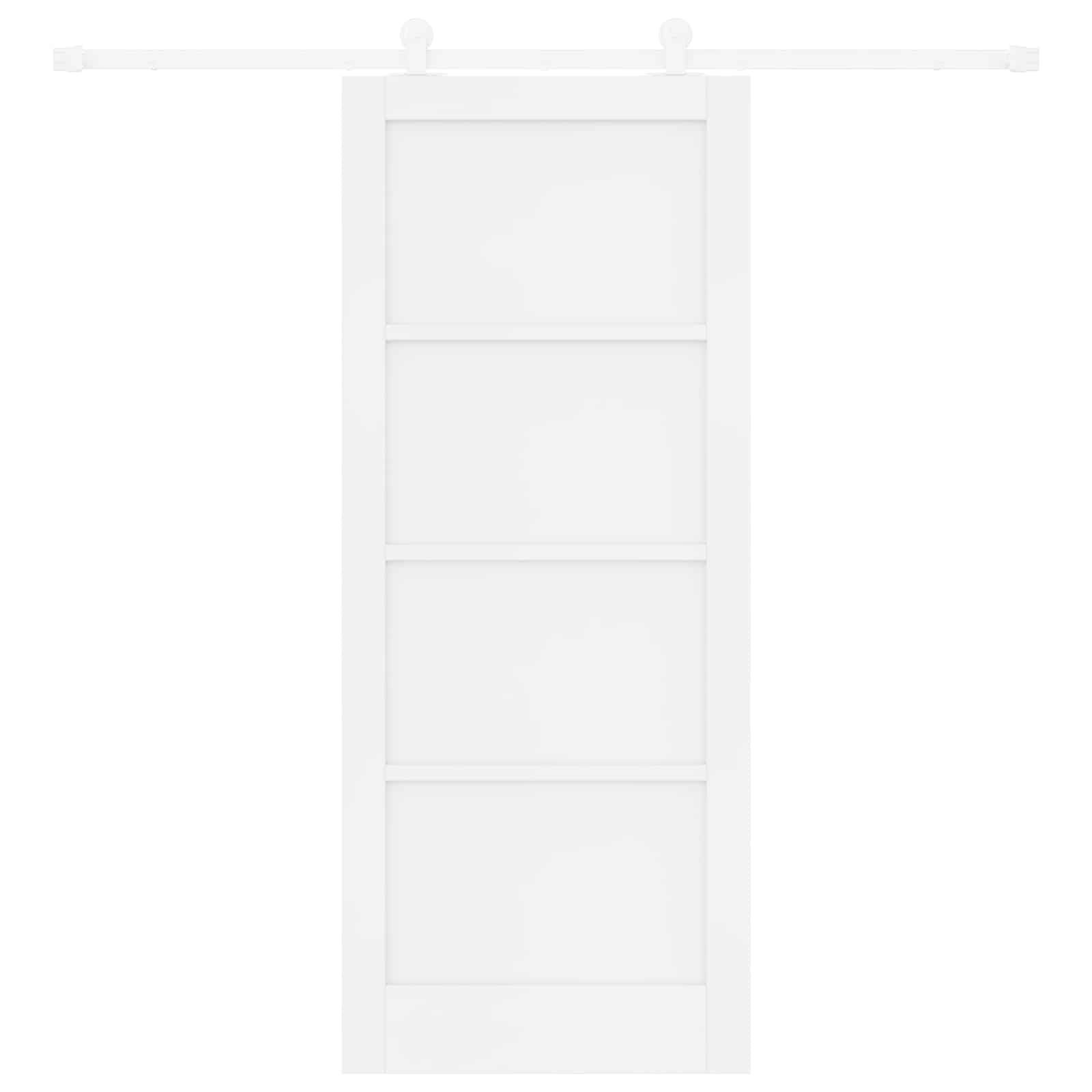 vidaXL Schiebetür Weiß 83 x 202 cm Massives Kiefernholz