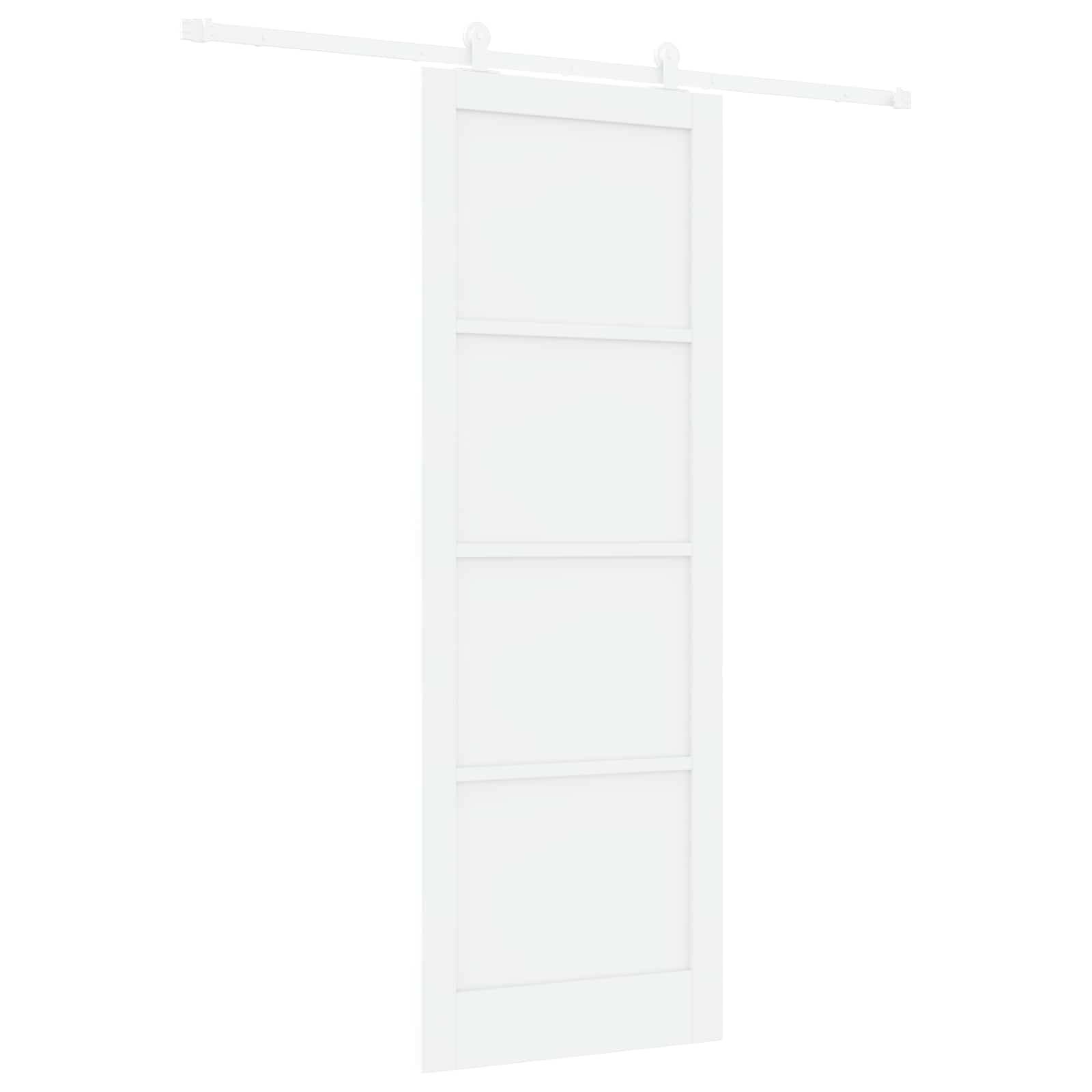 vidaXL Schiebetür Weiß 83 x 232 cm Massives Kiefernholz