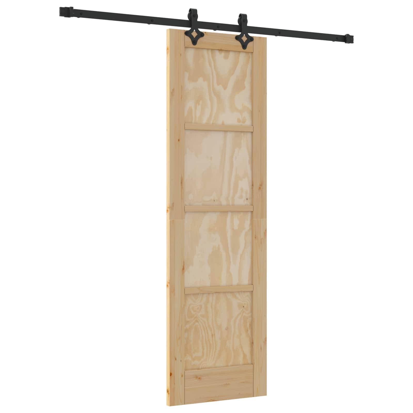 vidaXL Schiebetür Natürlich und Schwarz 61 x 198,5 cm