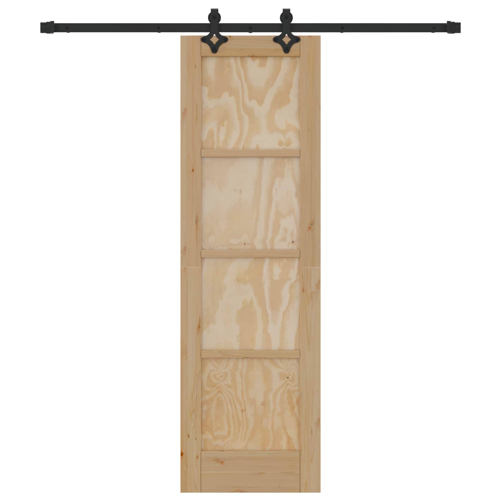 vidaXL Schiebetür Natürlich und Schwarz 61 x 198,5 cm