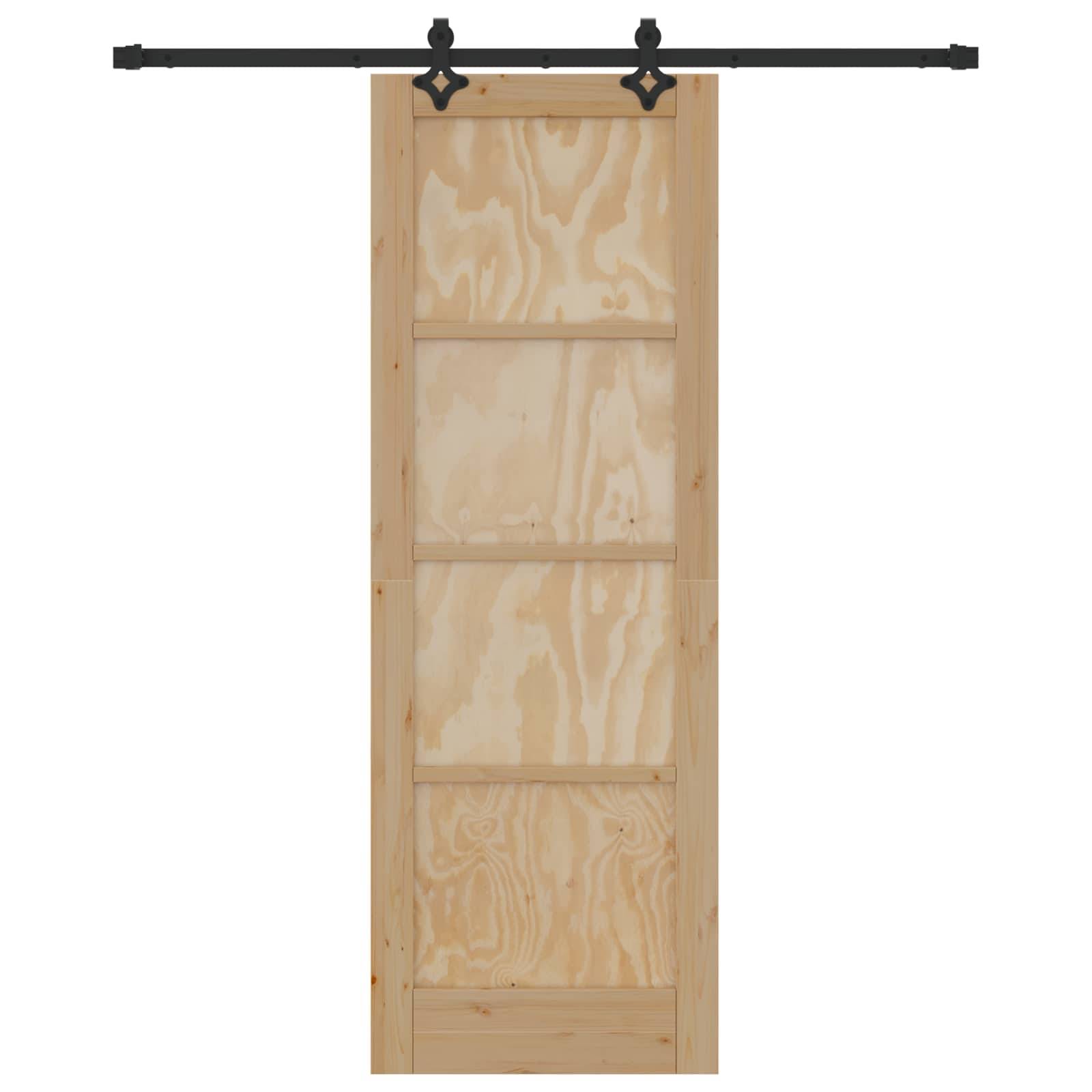 vidaXL Schiebetür Natürlich und Schwarz 73,5 x 211 cm