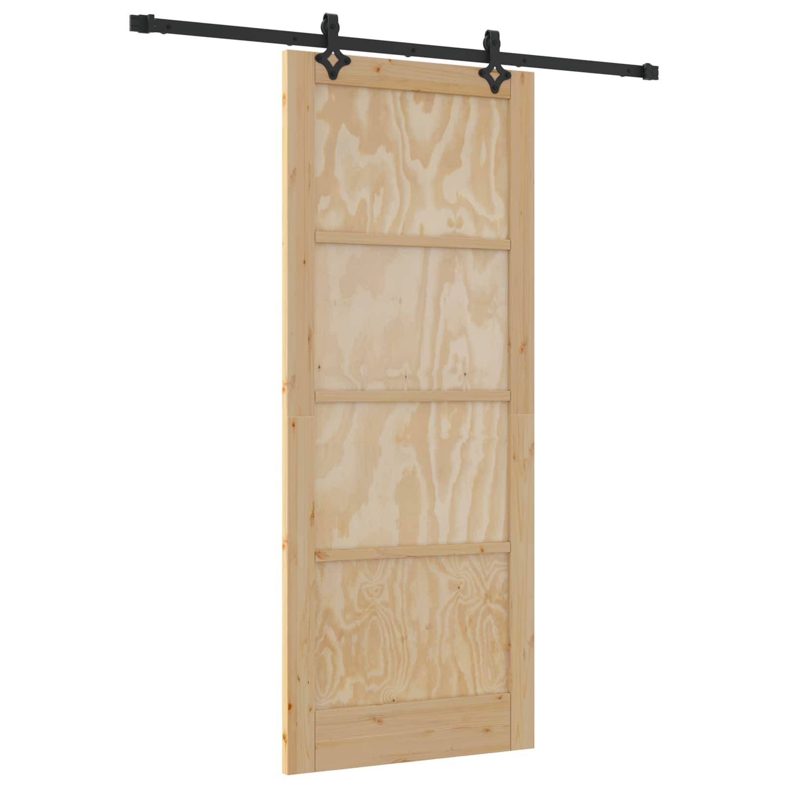vidaXL Schiebetür Natürlich und Schwarz 86 x 211 cm