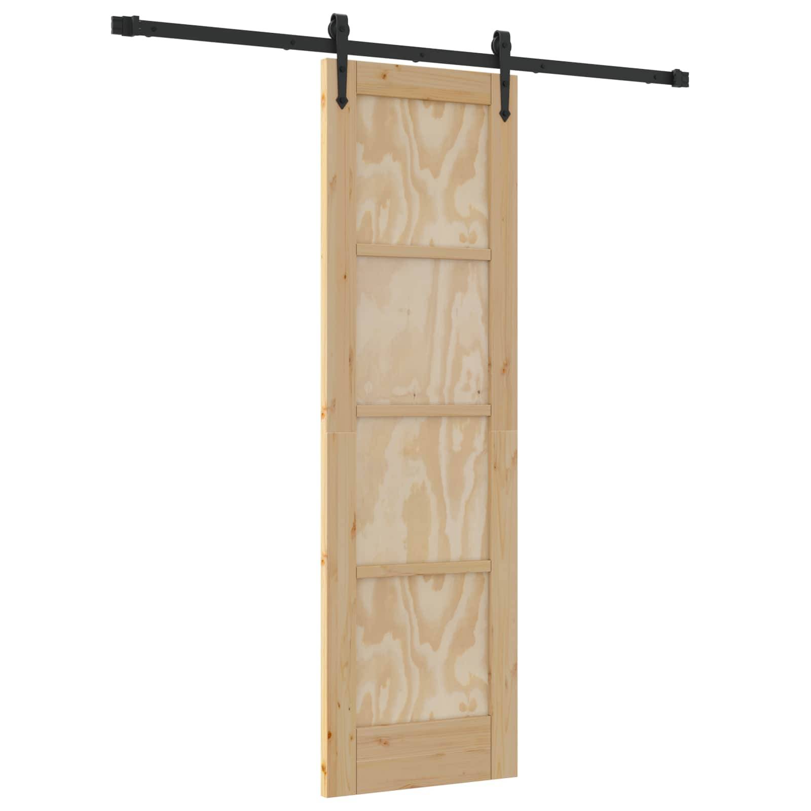 vidaXL Schiebetür ORKDAL Natürlich und Schwarz 61 x 198,5 cm