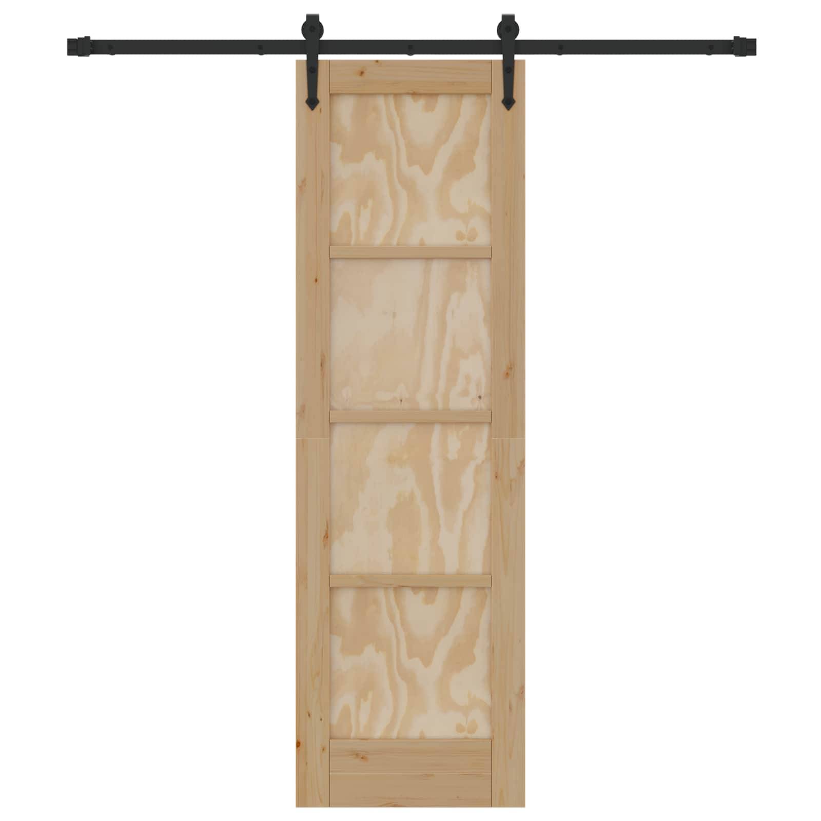 vidaXL Schiebetür ORKDAL Natürlich und Schwarz 61 x 198,5 cm